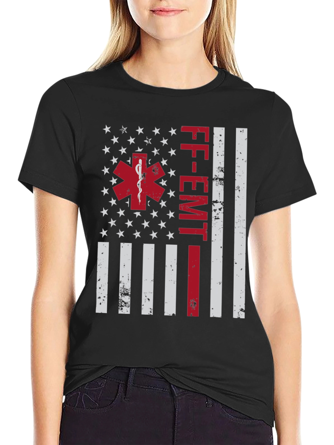 FF-EMT American Flag Graphic T-Shirt