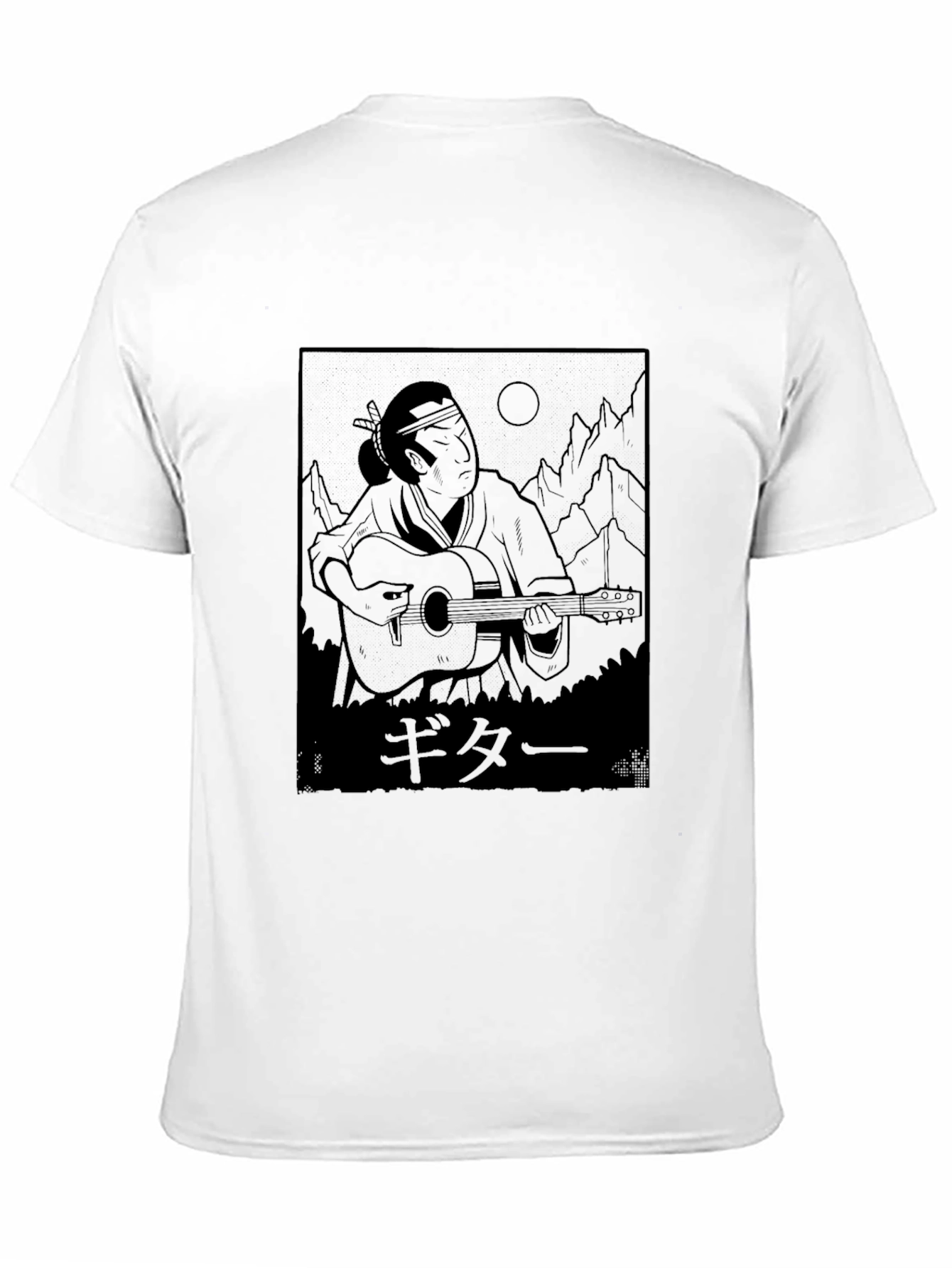Japanese Guitar Player Black T-Shirt