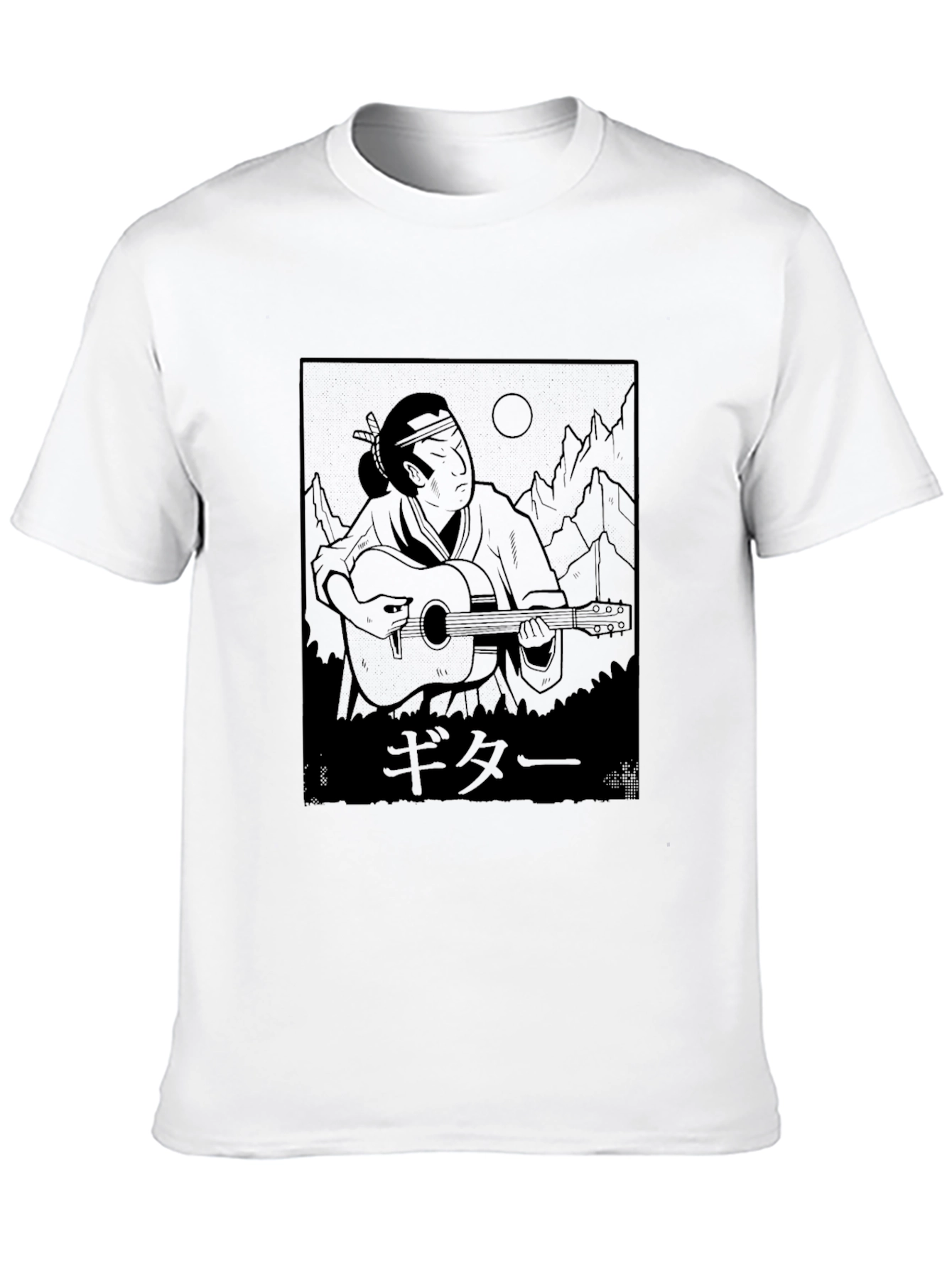 Japanese Guitar Player Black T-Shirt
