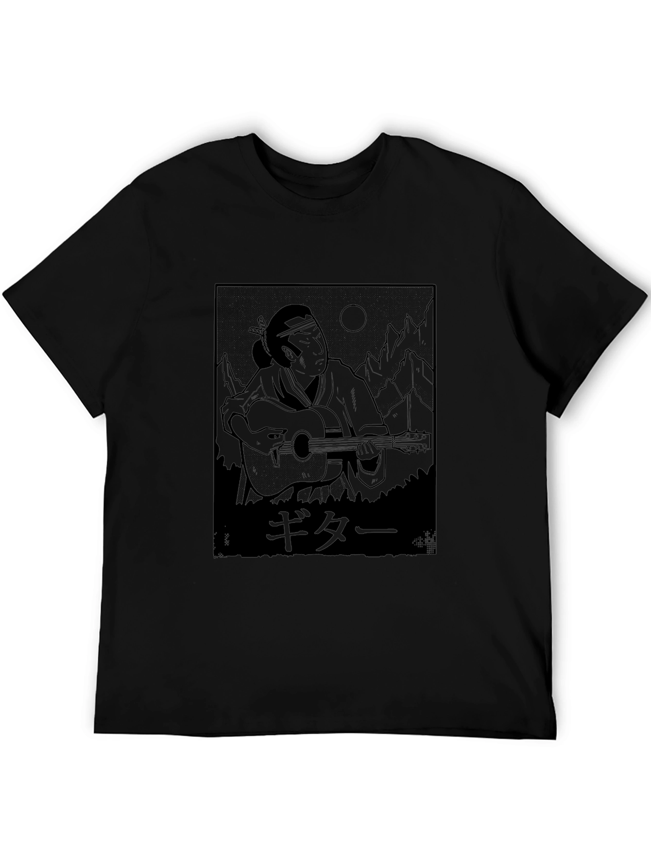 Japanese Guitar Player Black T-Shirt