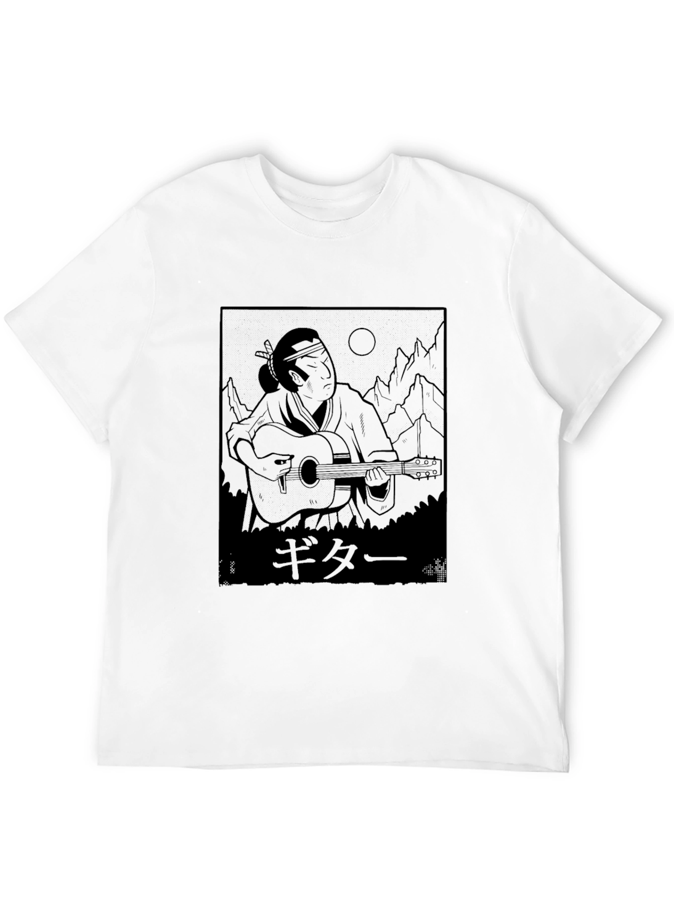Japanese Guitar Player Black T-Shirt