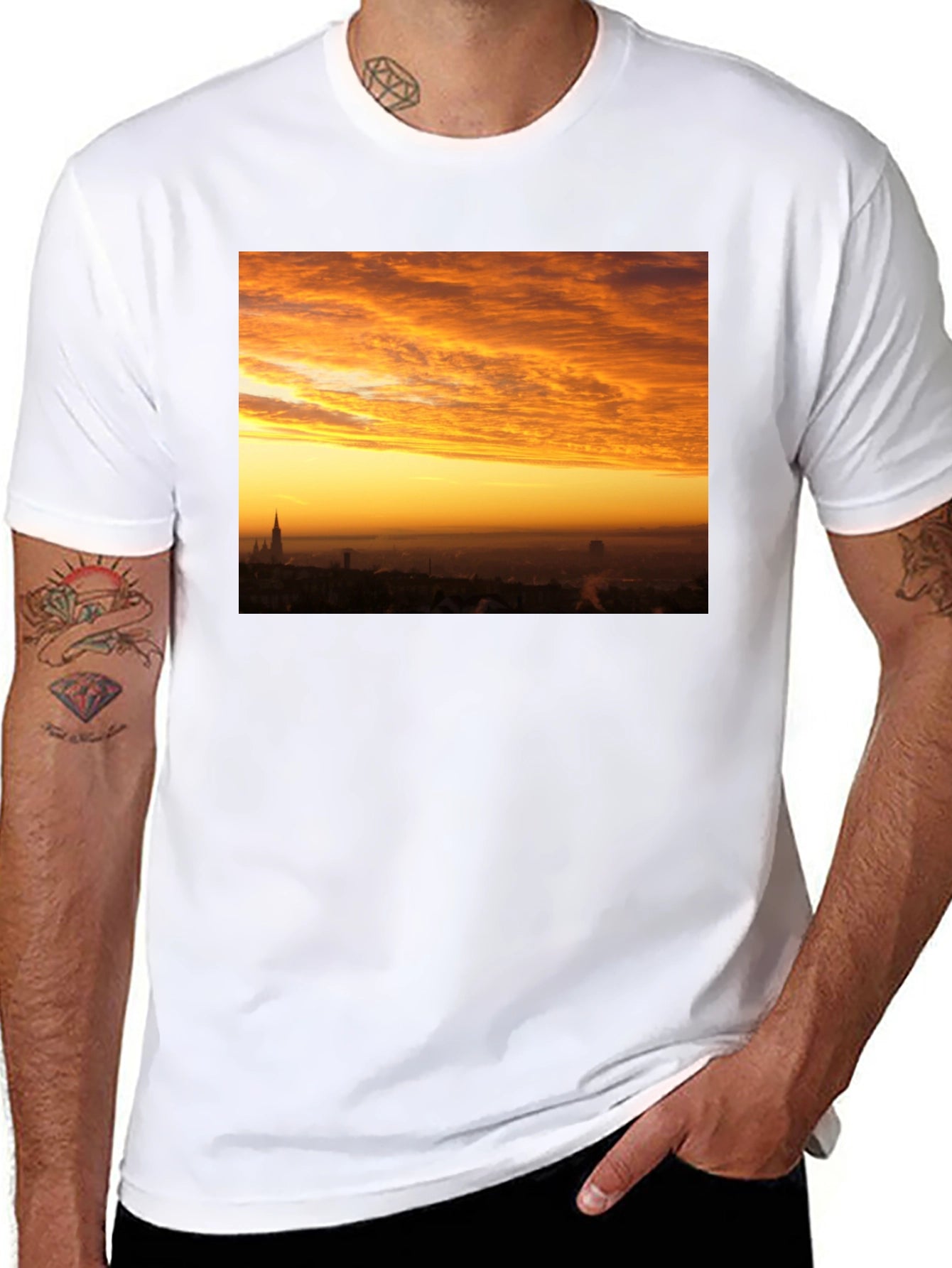 Sunset Cityscape Graphic T-Shirt