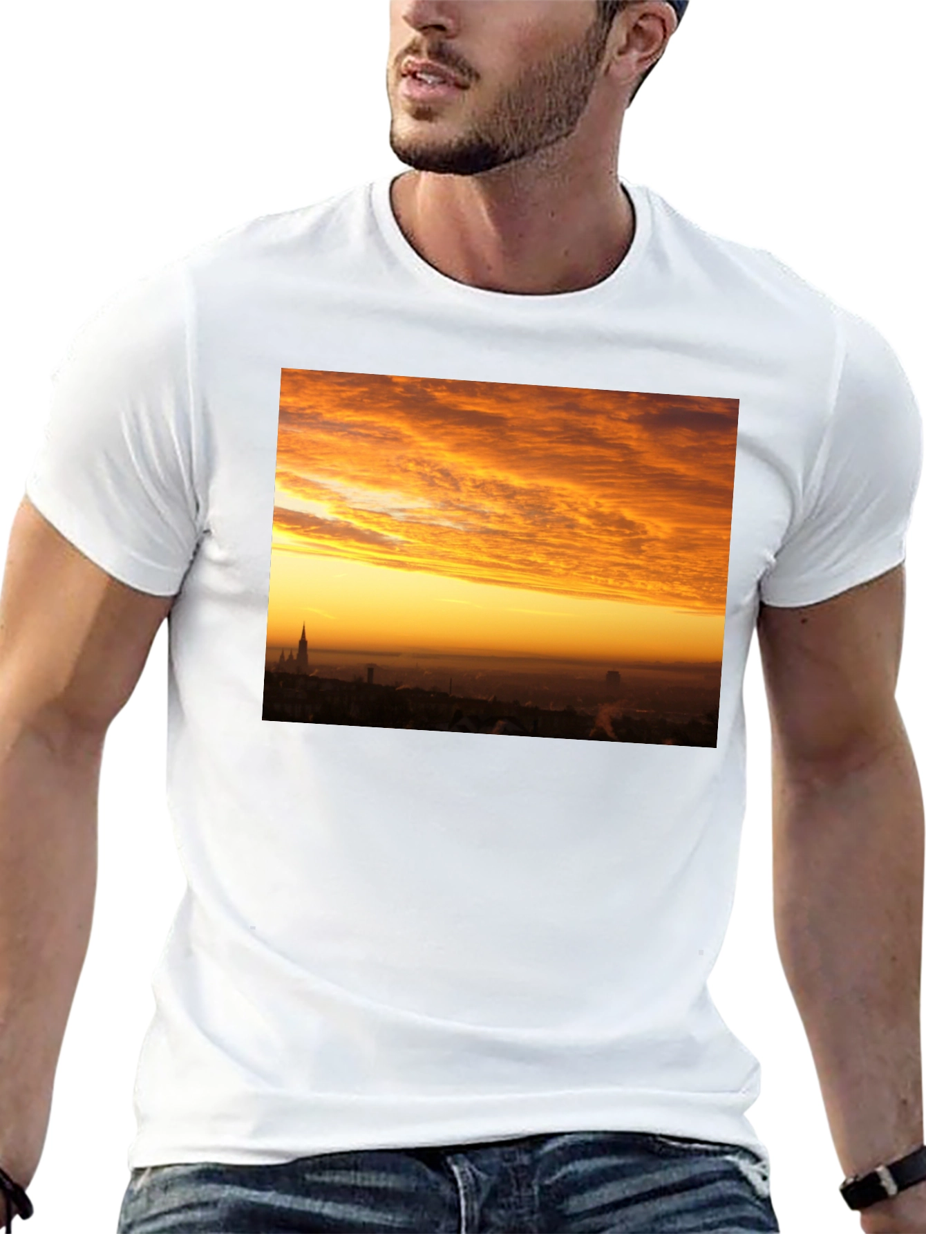 Sunset Cityscape Graphic T-Shirt