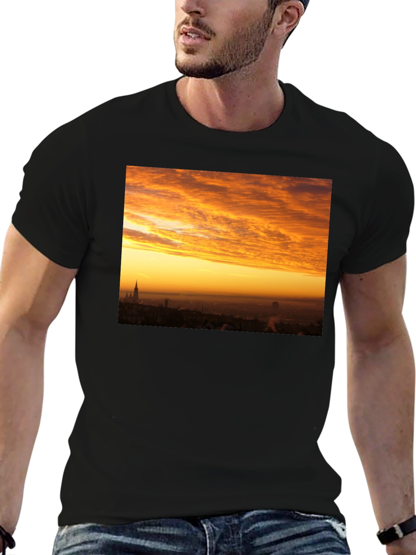 Sunset Cityscape Graphic T-Shirt