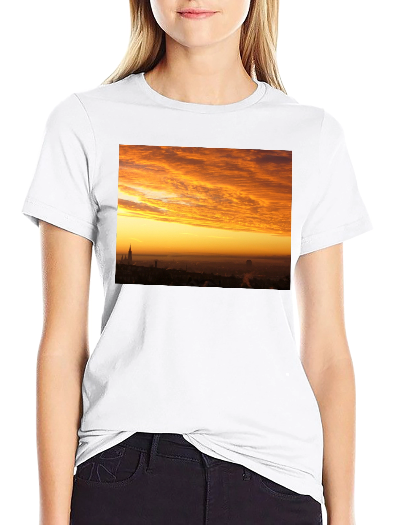Sunset Cityscape Graphic T-Shirt