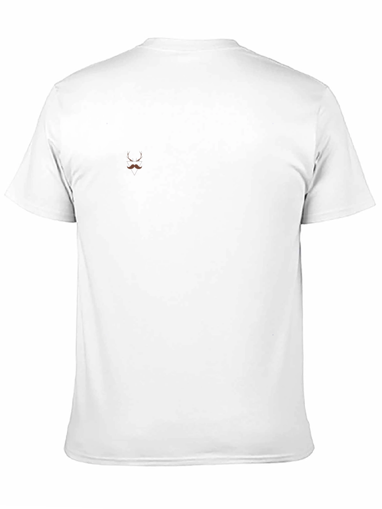 Black Crew Neck T-Shirt with Mustache Detail