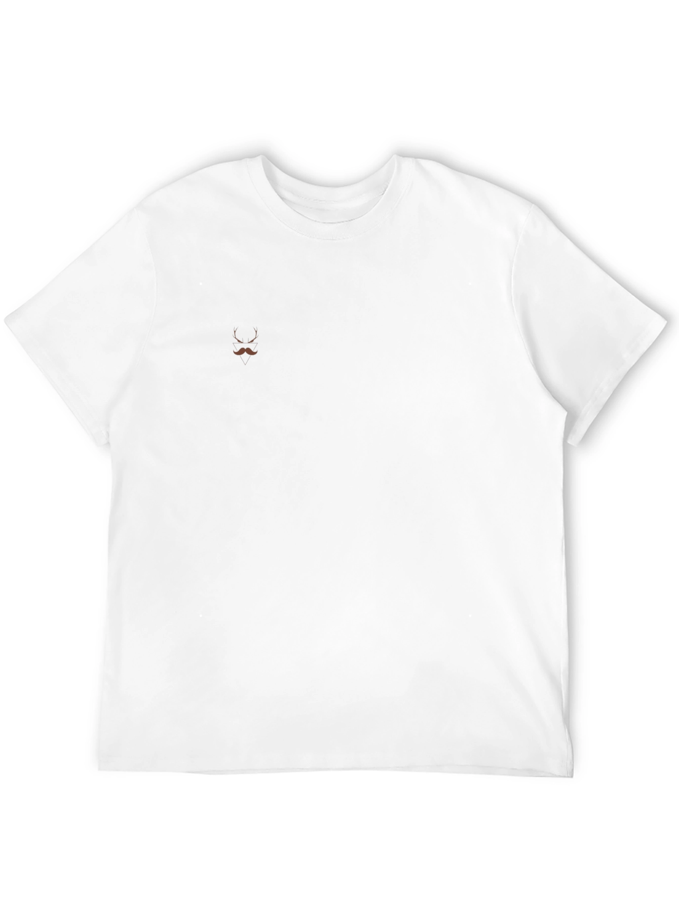 Black Crew Neck T-Shirt with Mustache Detail