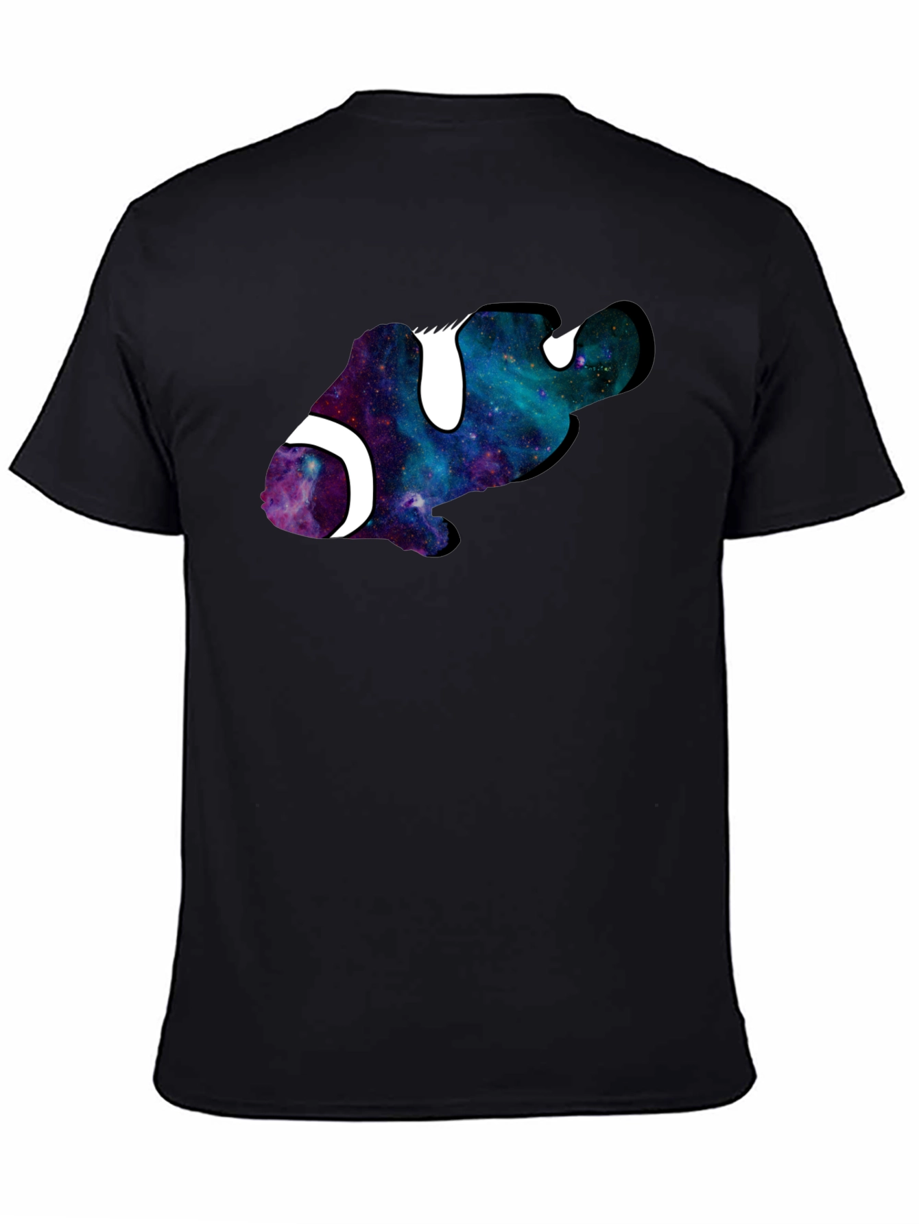 Galaxy Clownfish Graphic Black T-Shirt