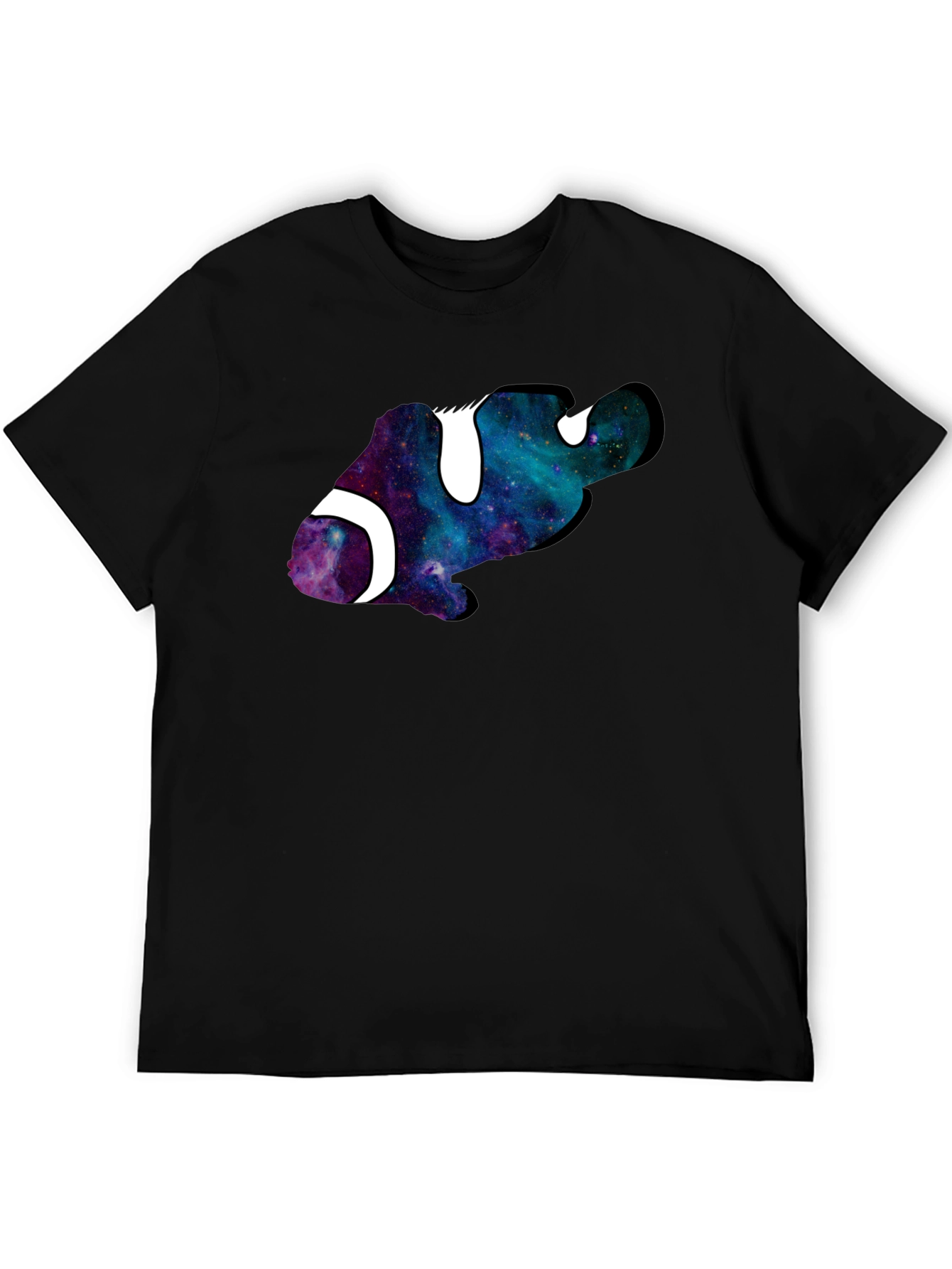 Galaxy Clownfish Graphic Black T-Shirt