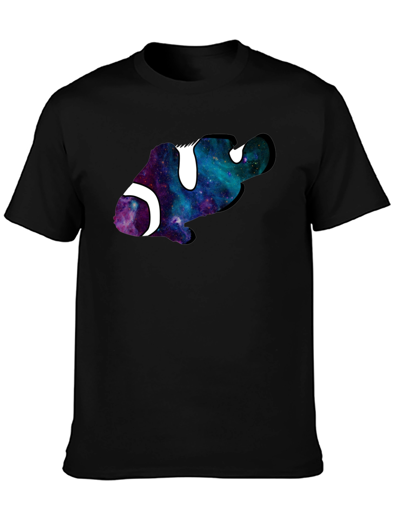 Galaxy Clownfish Graphic Black T-Shirt