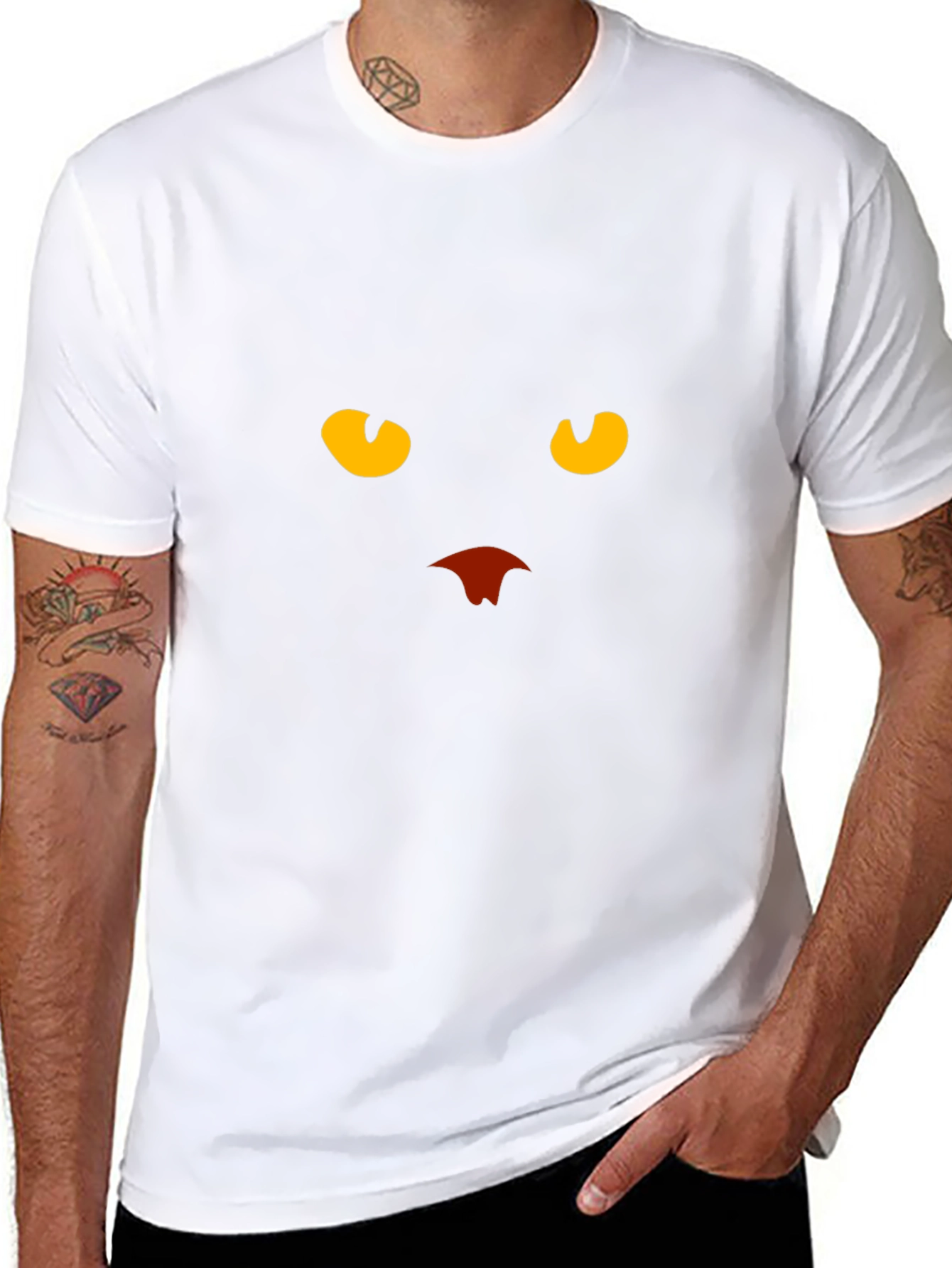 Black Cat Face Graphic Tee - Stylish Unisex T-Shirt