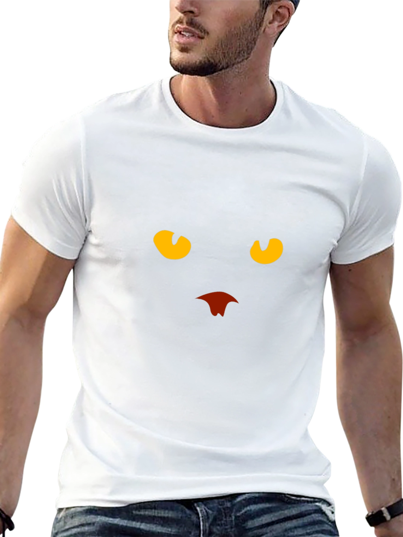 Black Cat Face Graphic Tee - Stylish Unisex T-Shirt
