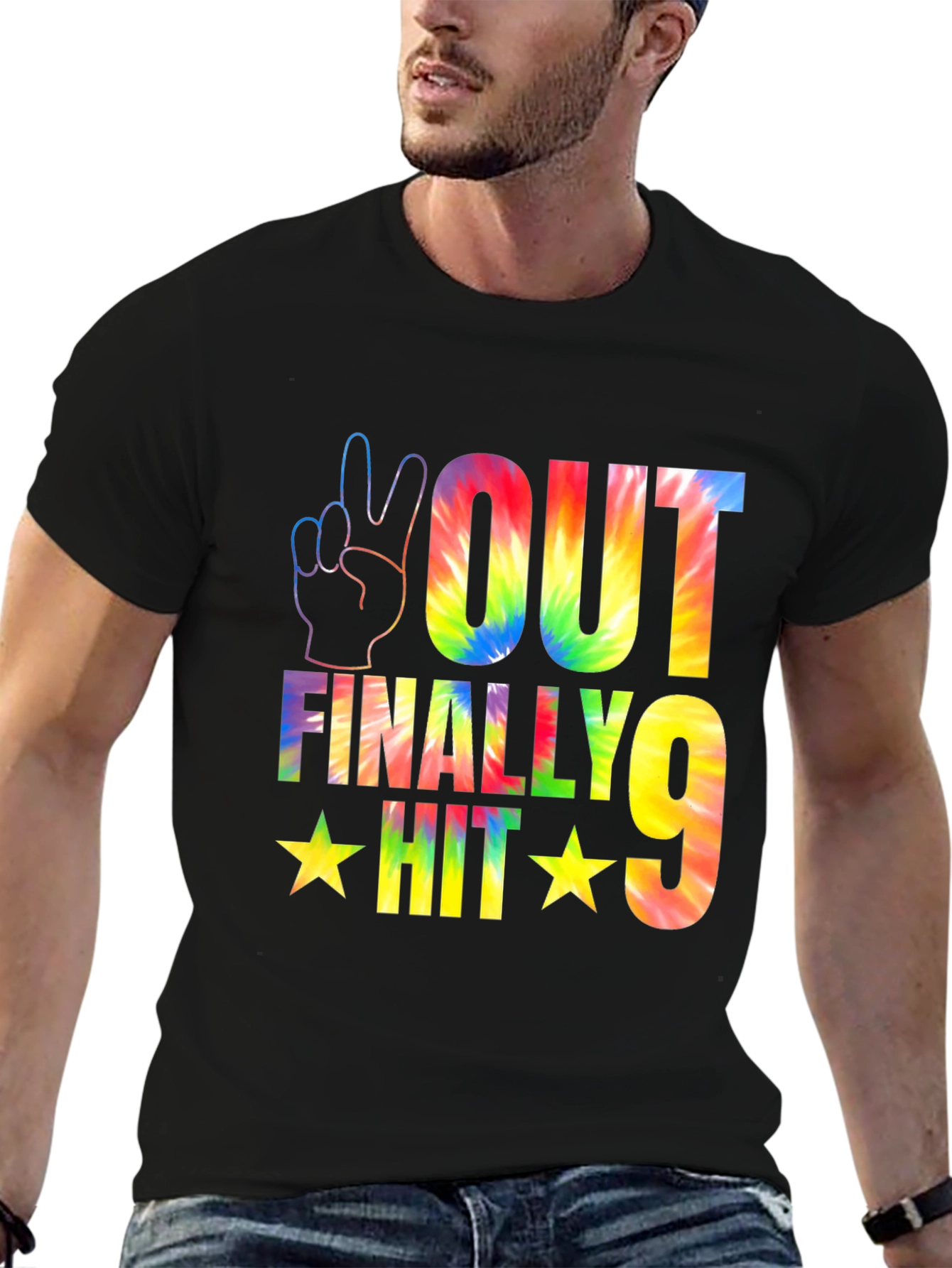 Peace Out Finally Hit 9 Tie Dye T-Shirt