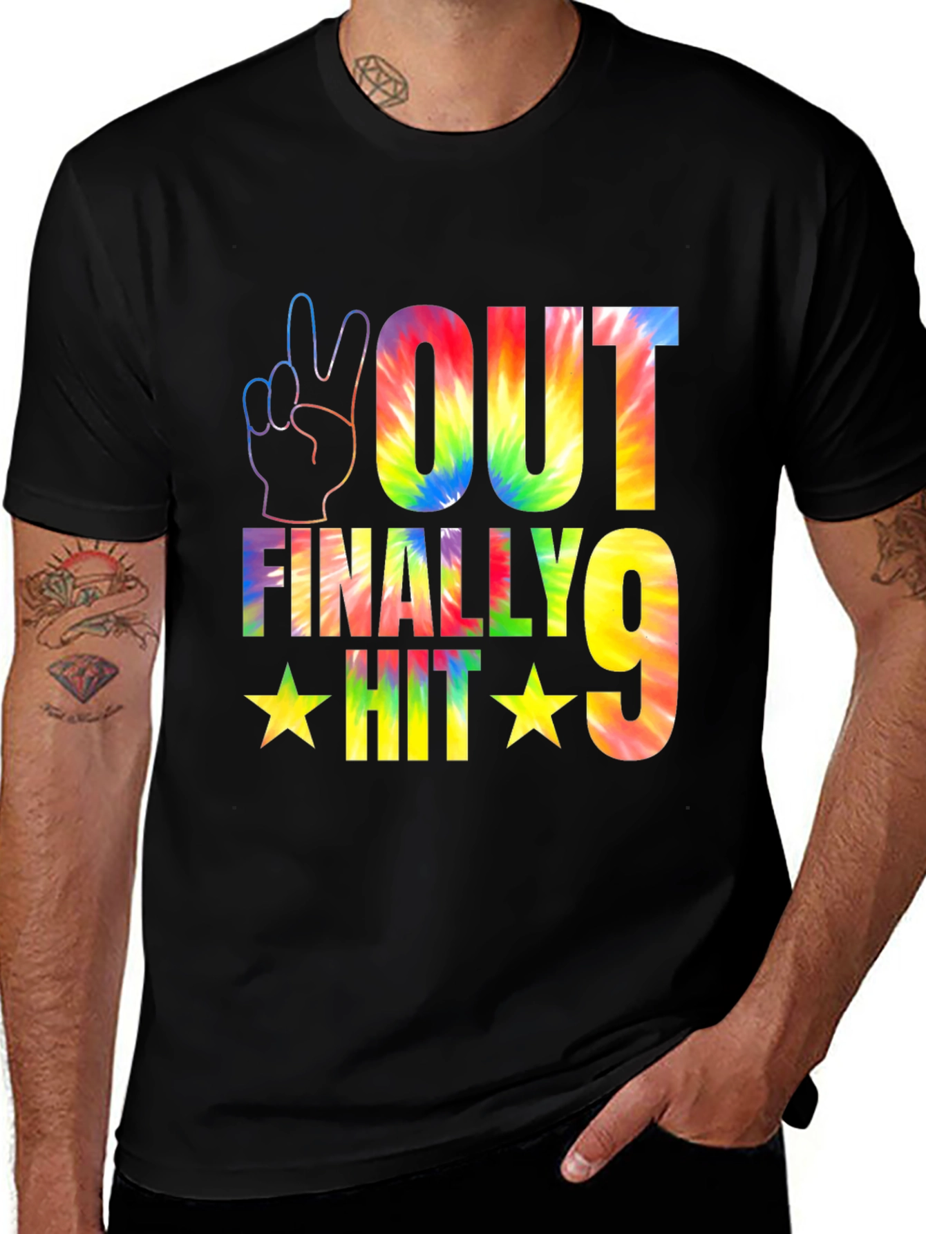 Peace Out Finally Hit 9 Tie Dye T-Shirt