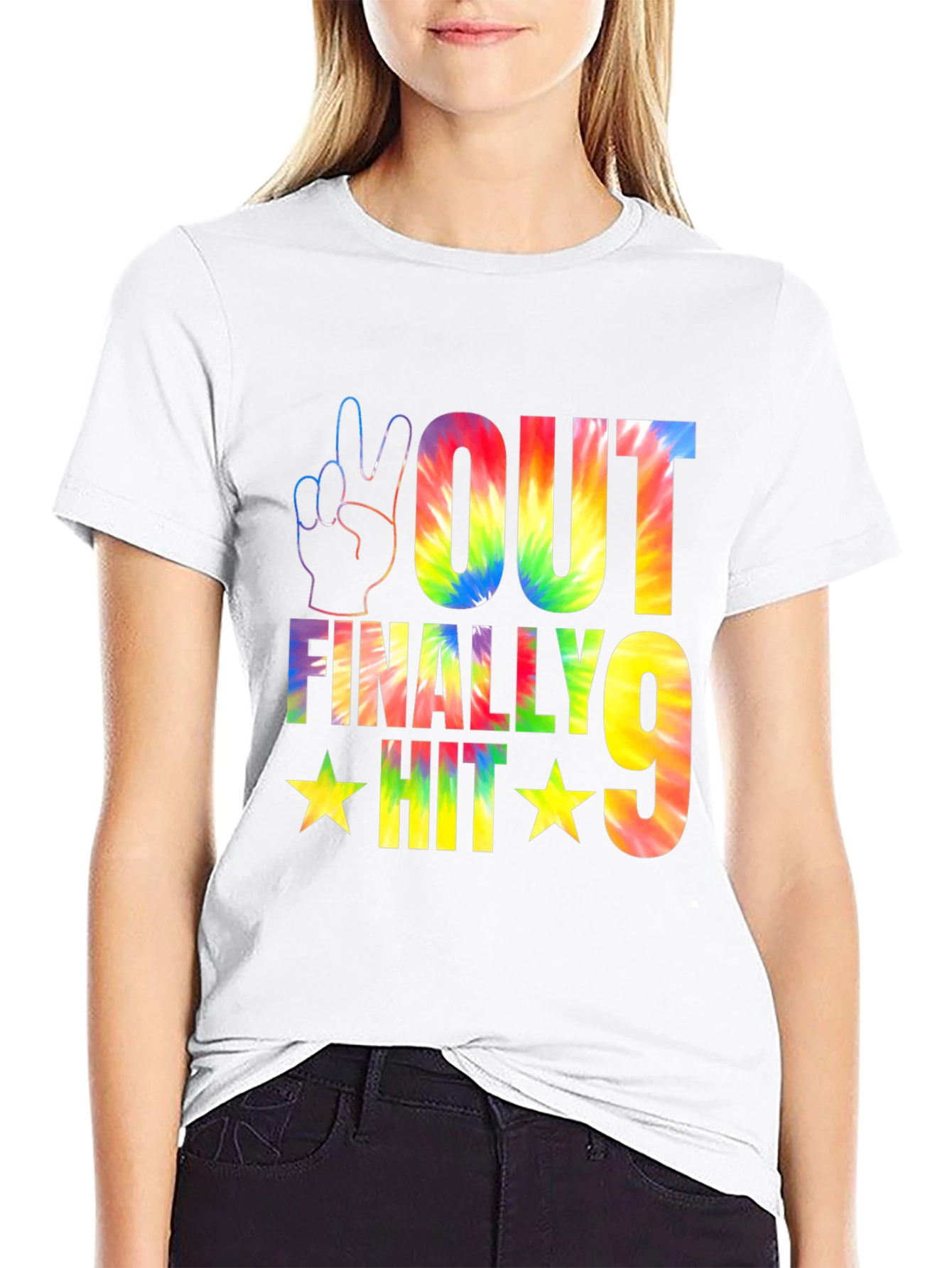 Peace Out Finally Hit 9 Tie Dye T-Shirt
