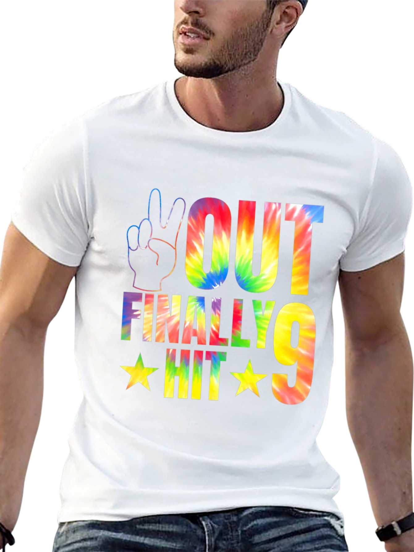 Peace Out Finally Hit 9 Tie Dye T-Shirt