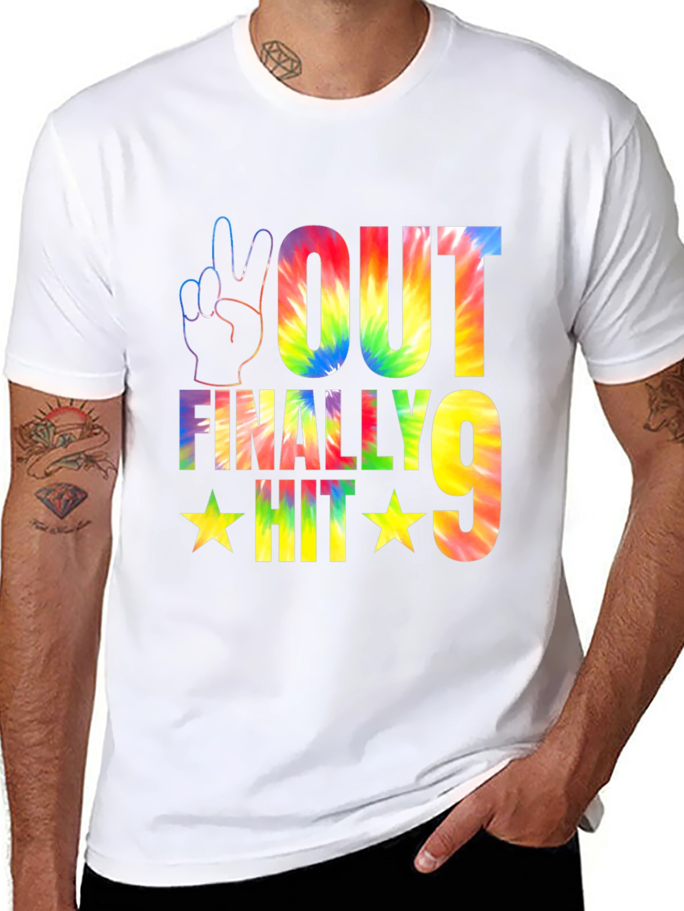 Peace Out Finally Hit 9 Tie Dye T-Shirt