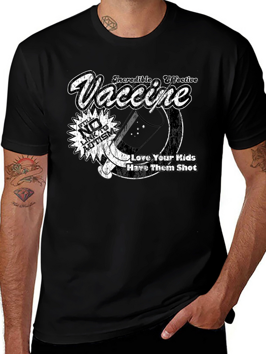 Pro-Vaccine Black T-Shirt - Still No Link To Autism Design