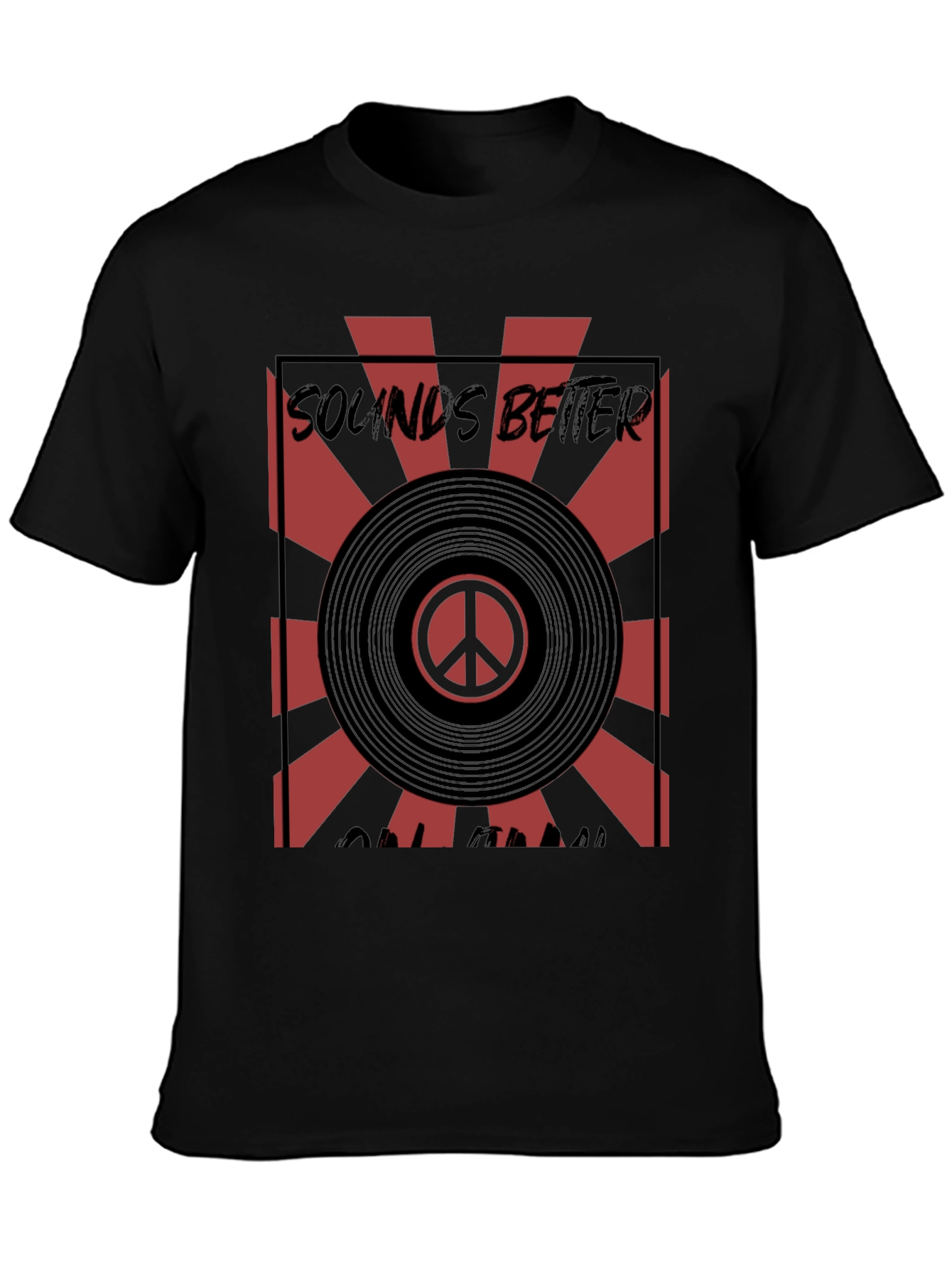 Sounds Better On Vinyl Mens Black T-Shirt