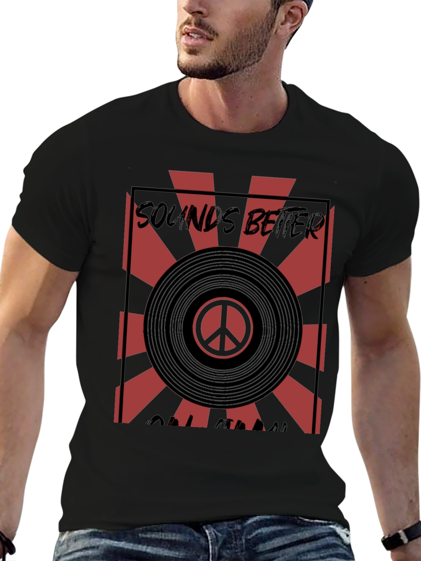 Sounds Better On Vinyl Mens Black T-Shirt