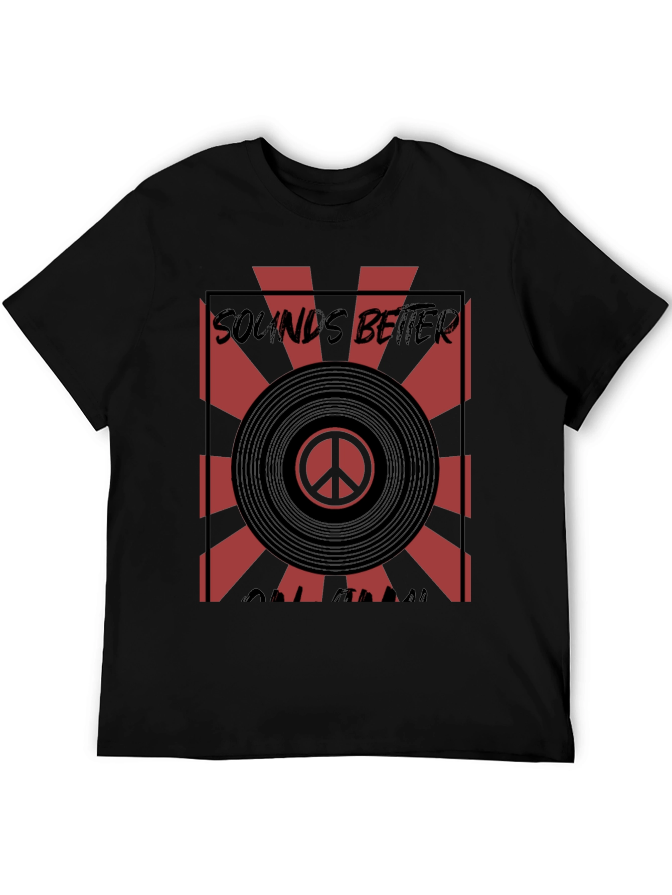 Sounds Better On Vinyl Mens Black T-Shirt