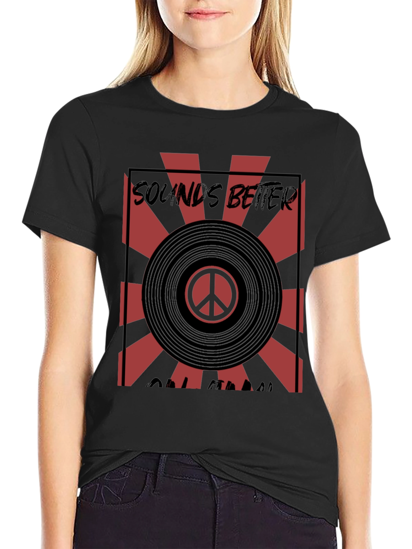 Sounds Better On Vinyl Mens Black T-Shirt