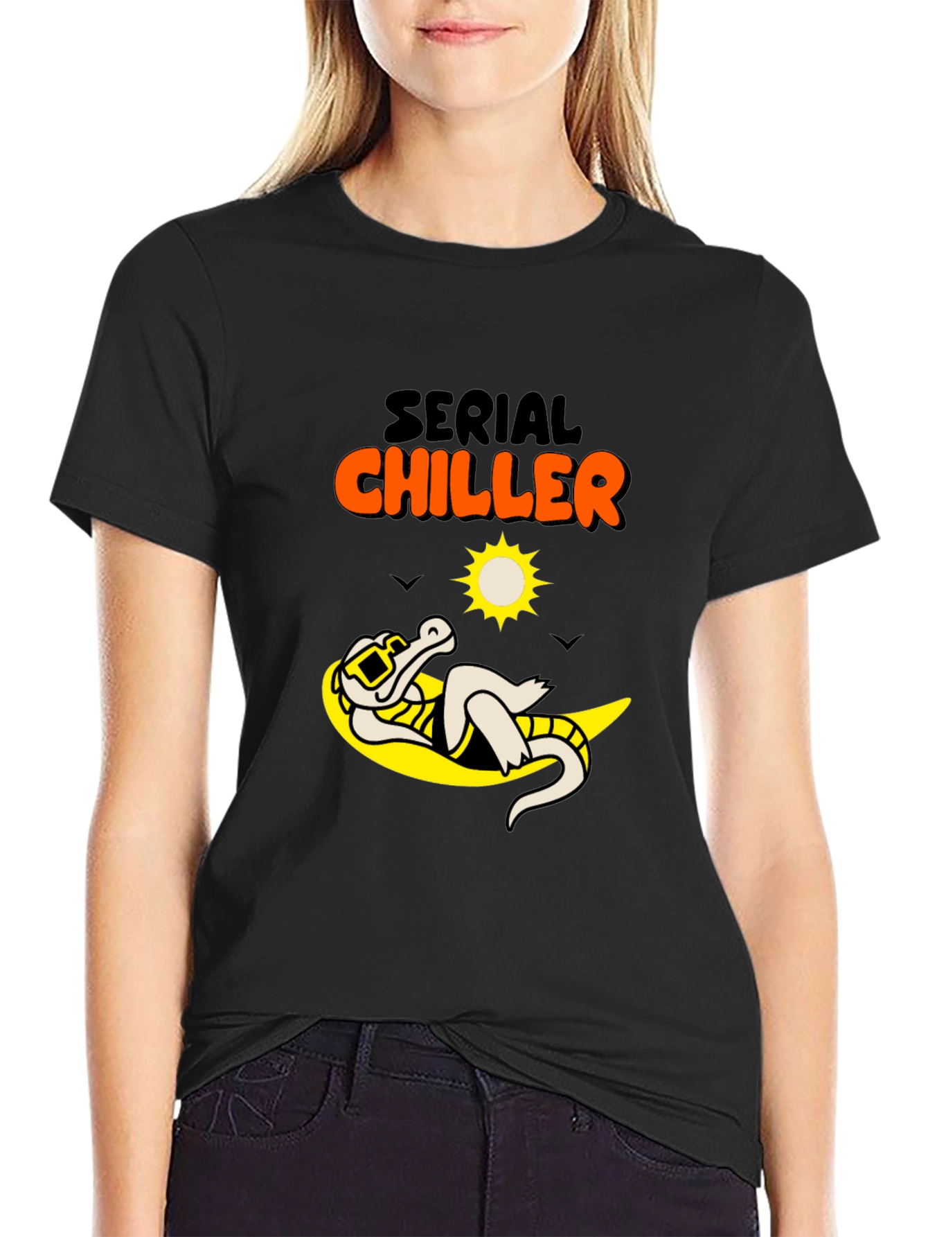 Serial Chiller Graphic Tee - Relaxed Alligator Design