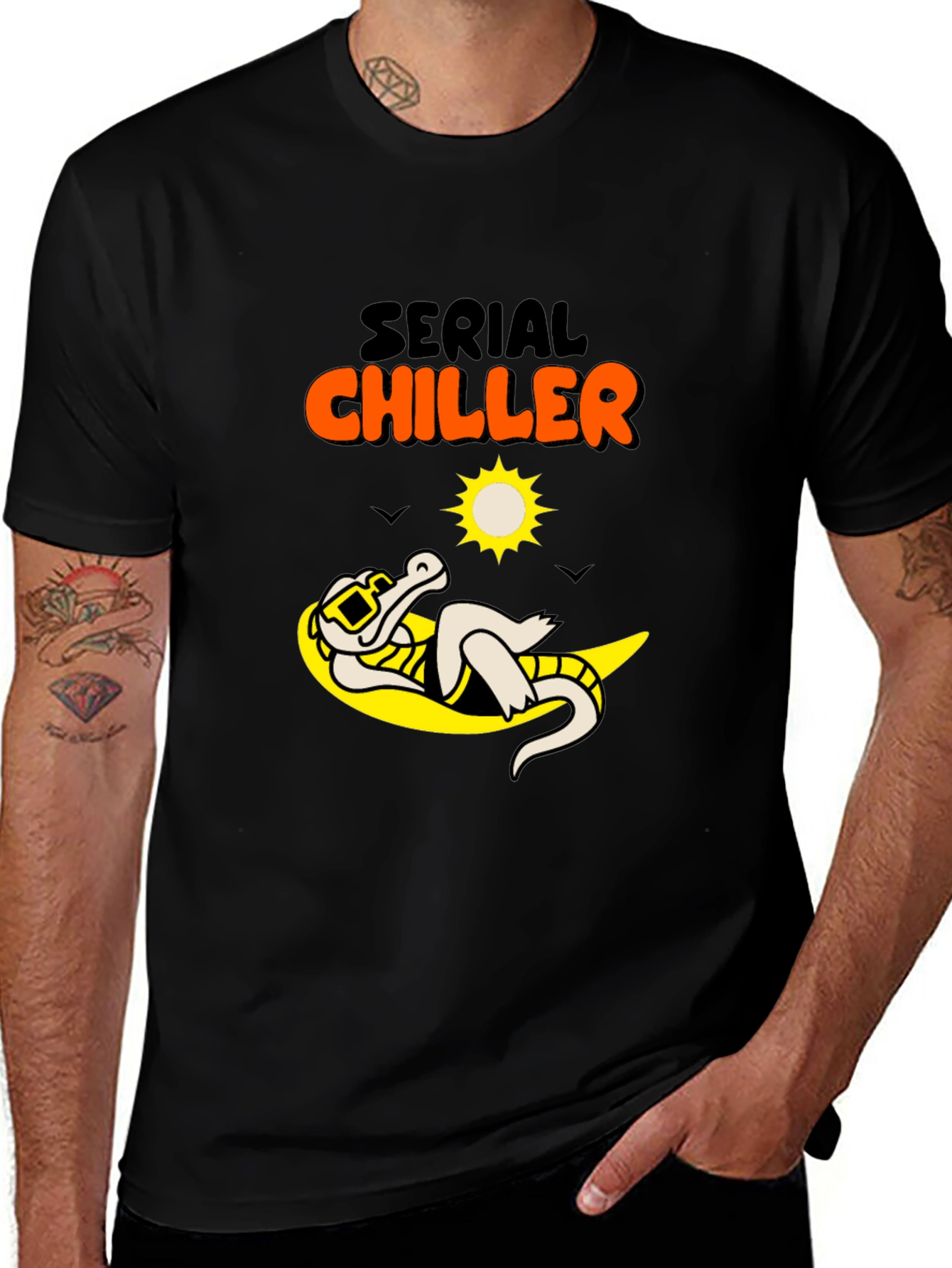 Serial Chiller Graphic Tee - Relaxed Alligator Design