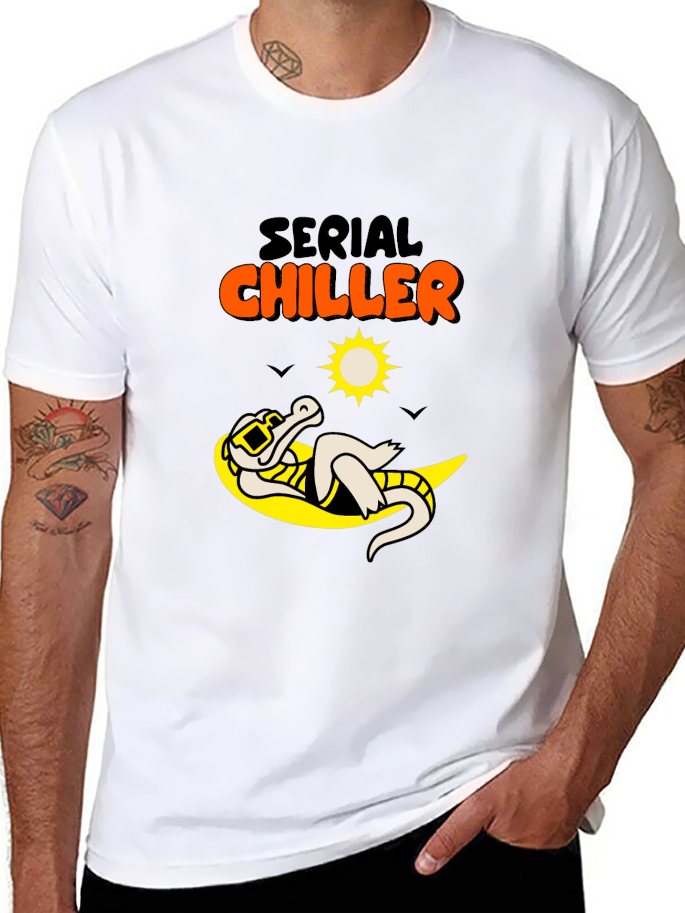 Serial Chiller Graphic Tee - Relaxed Alligator Design