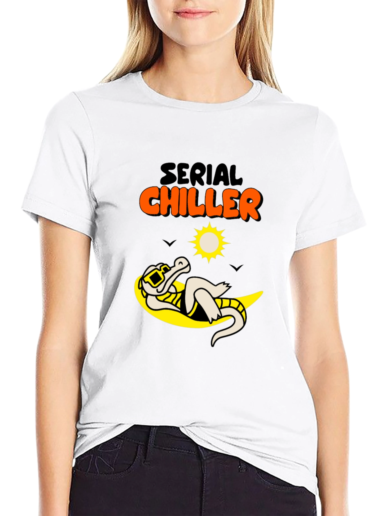 Serial Chiller Graphic Tee - Relaxed Alligator Design