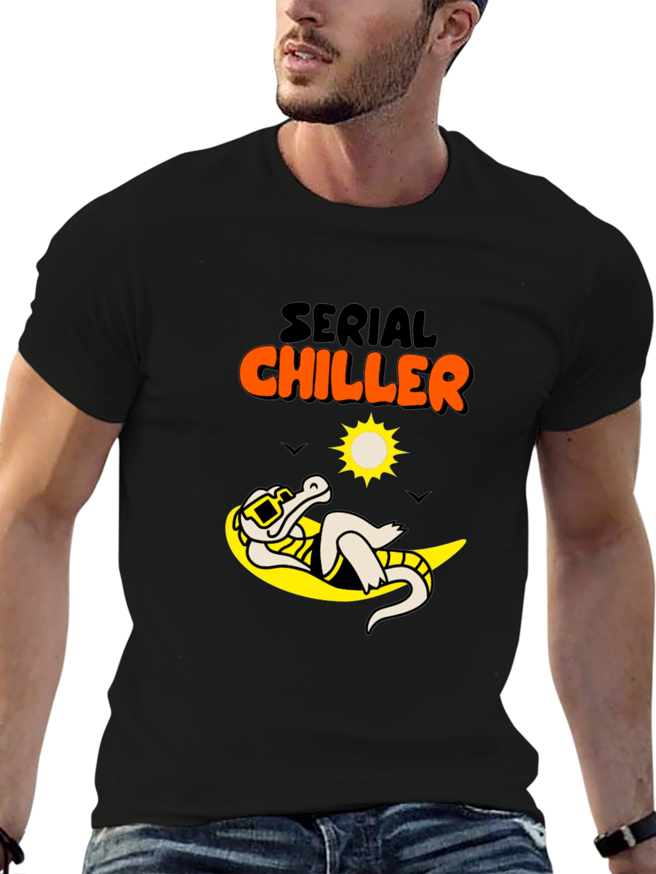 Serial Chiller Graphic Tee - Relaxed Alligator Design