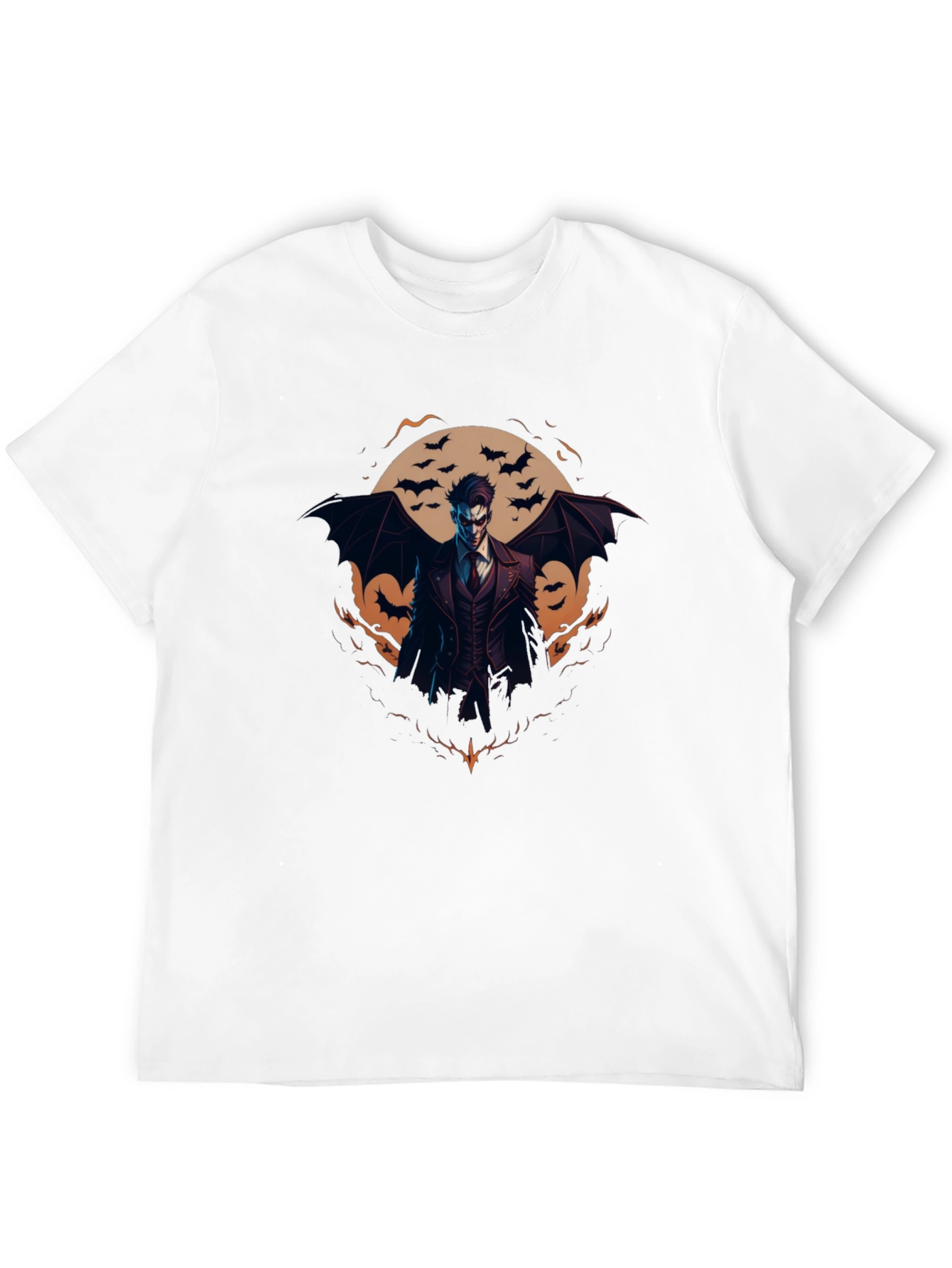 Gothic Vampire Bats Graphic Black Tee