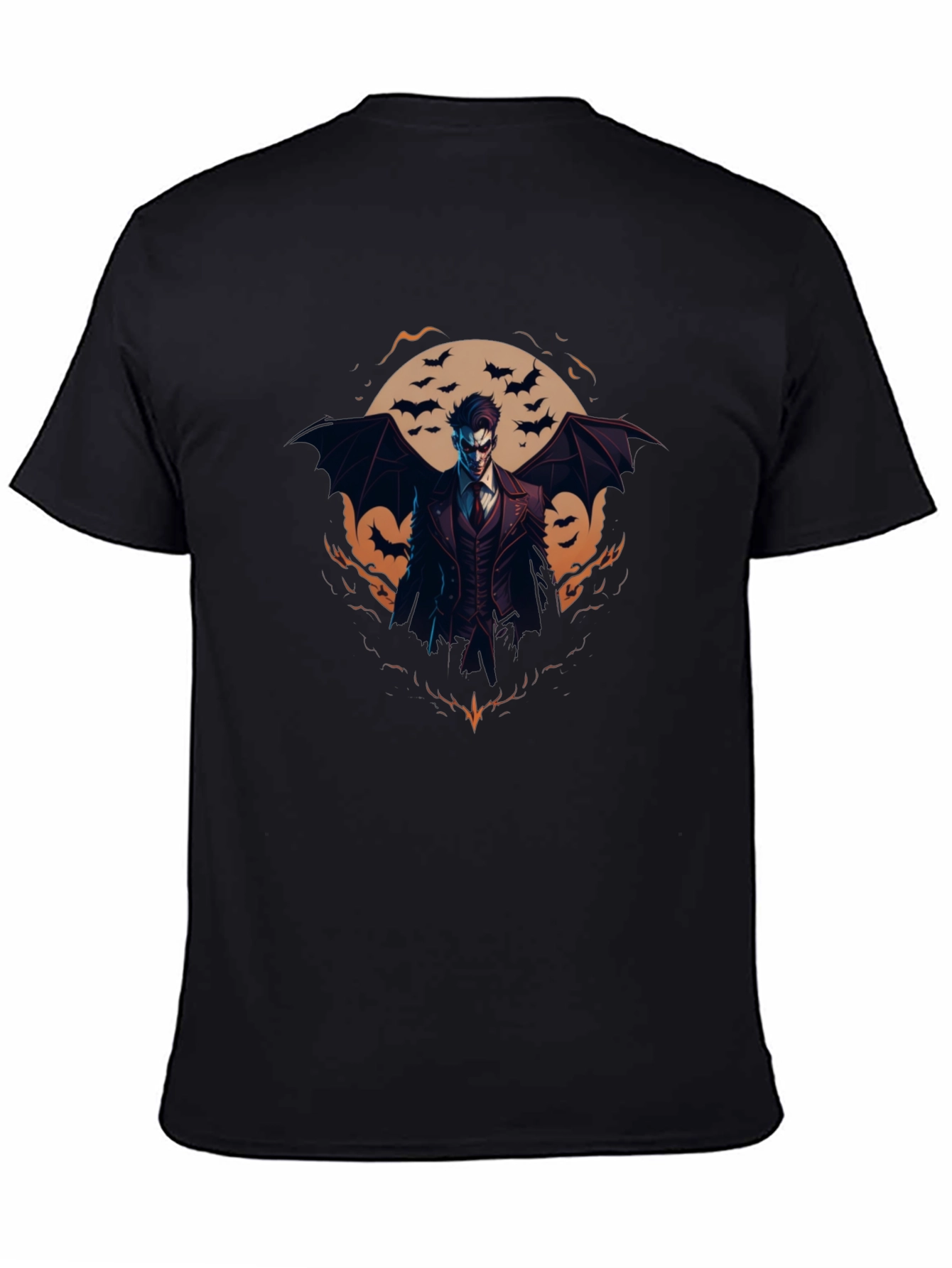 Gothic Vampire Bats Graphic Black Tee