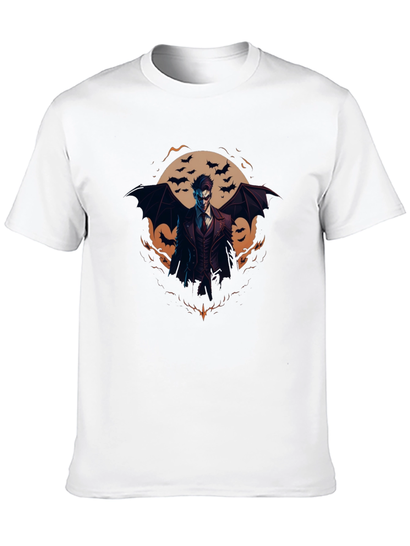 Gothic Vampire Bats Graphic Black Tee