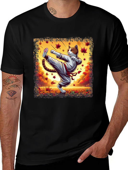 Karate Cat T-Shirt - Martial Arts Kitten Tee