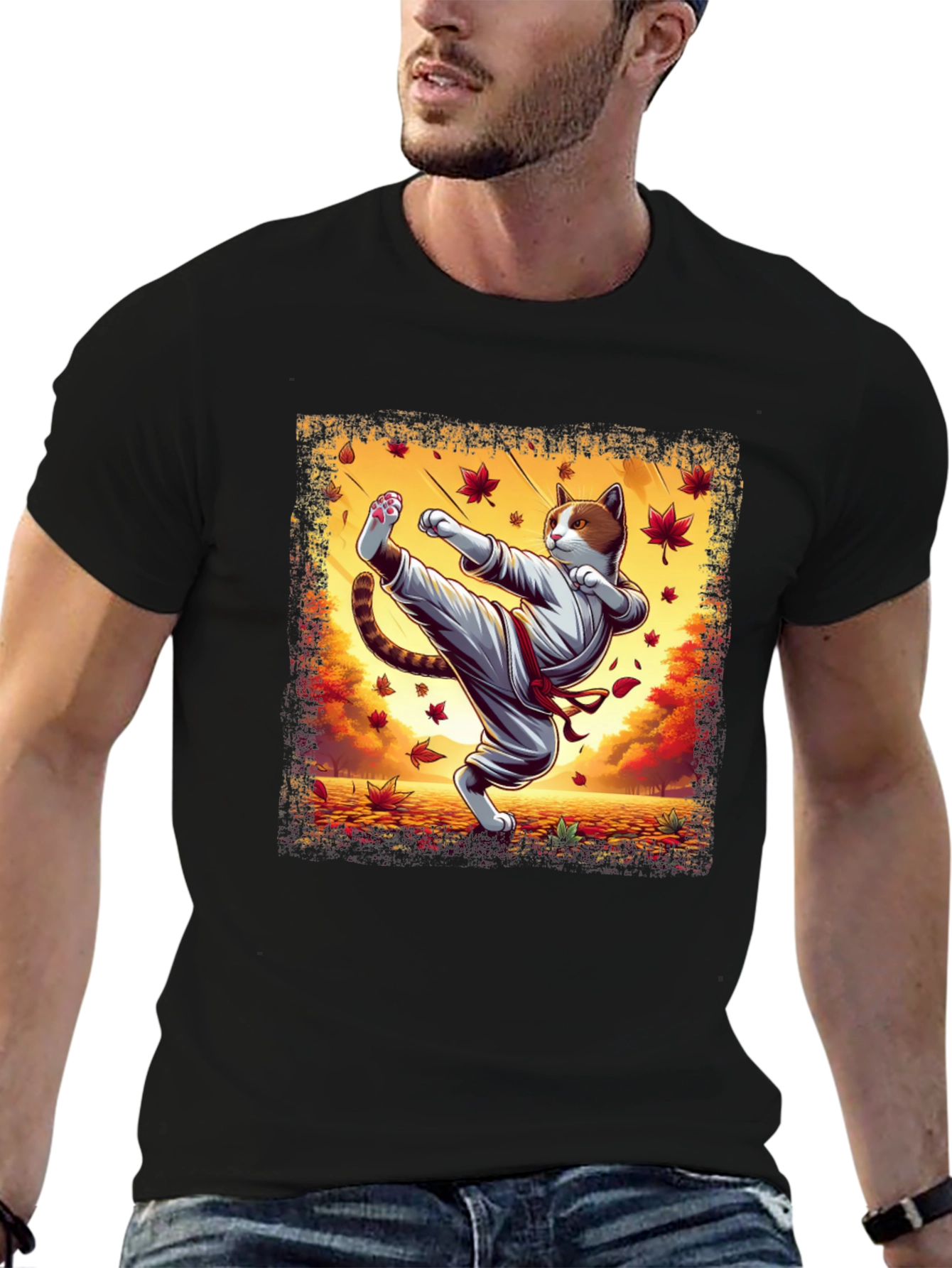 Karate Cat T-Shirt - Martial Arts Kitten Tee
