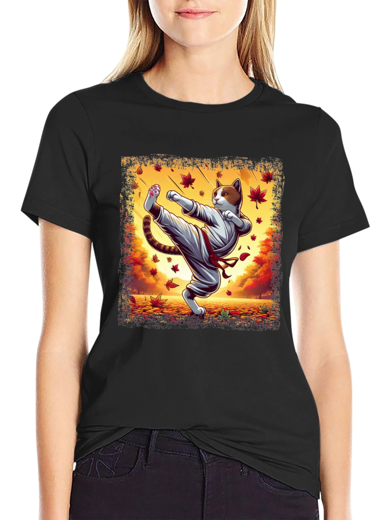 Karate Cat T-Shirt - Martial Arts Kitten Tee