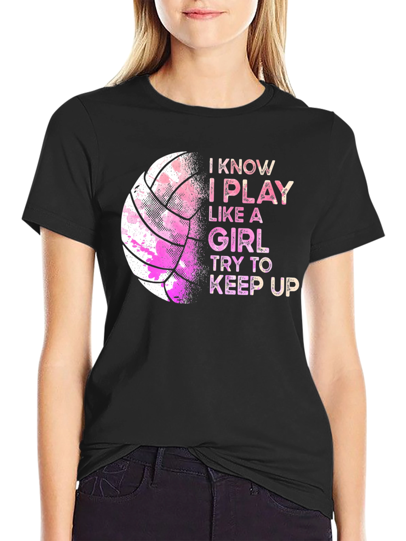 I Play Like a Girl Volleyball Graphic Tee