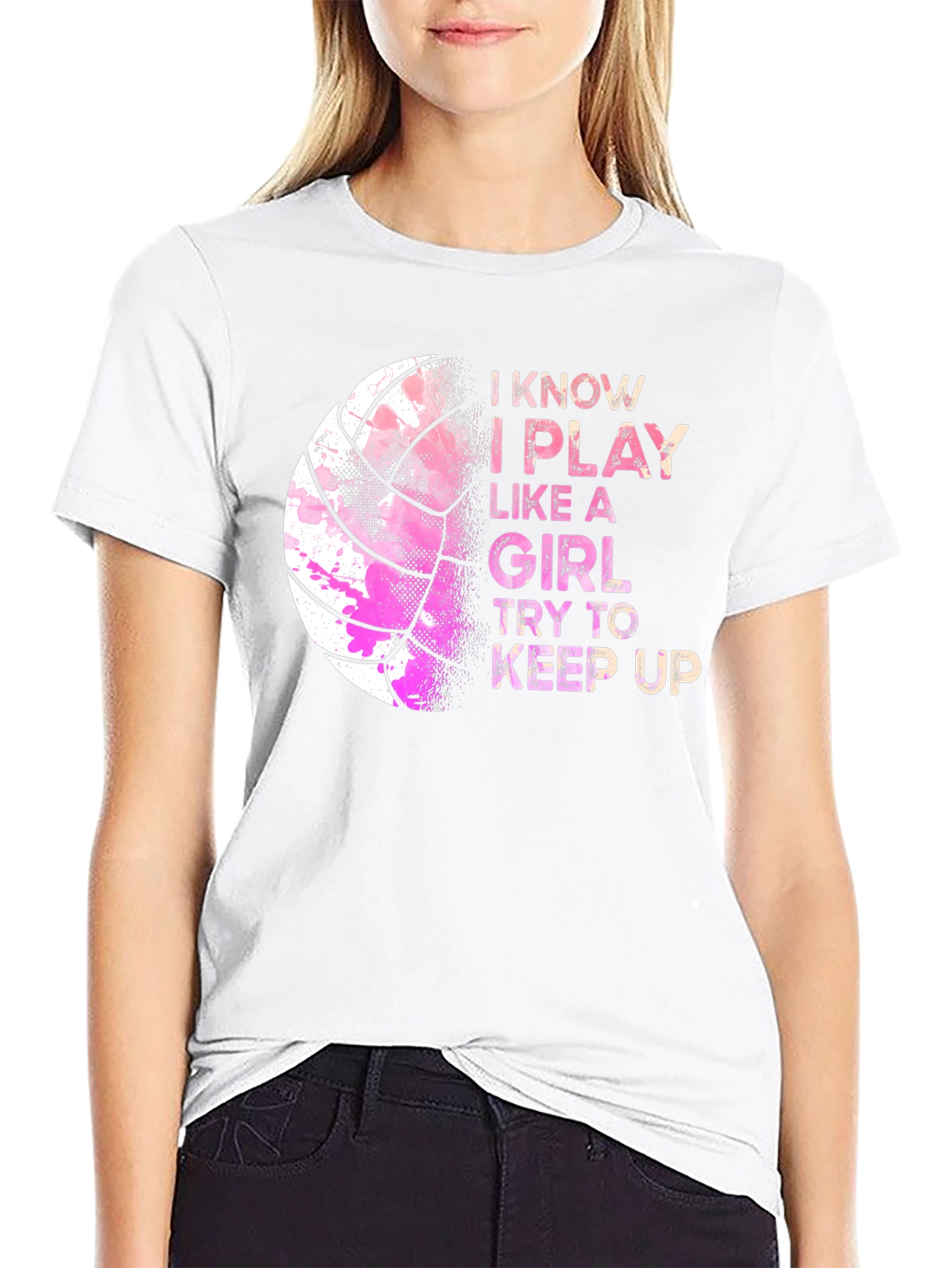 I Play Like a Girl Volleyball Graphic Tee