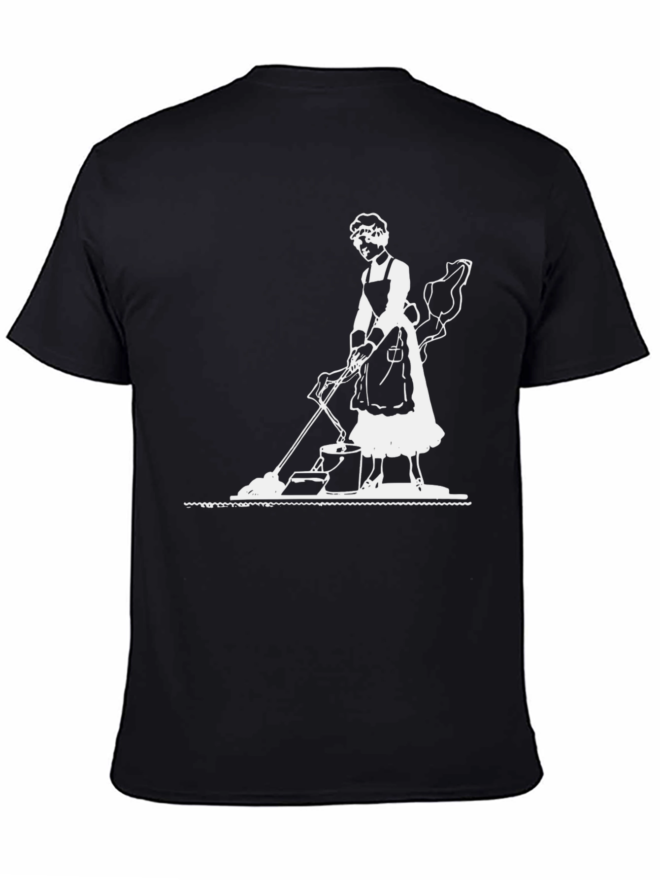 Maid Cleaning Black Graphic Tee Shirt