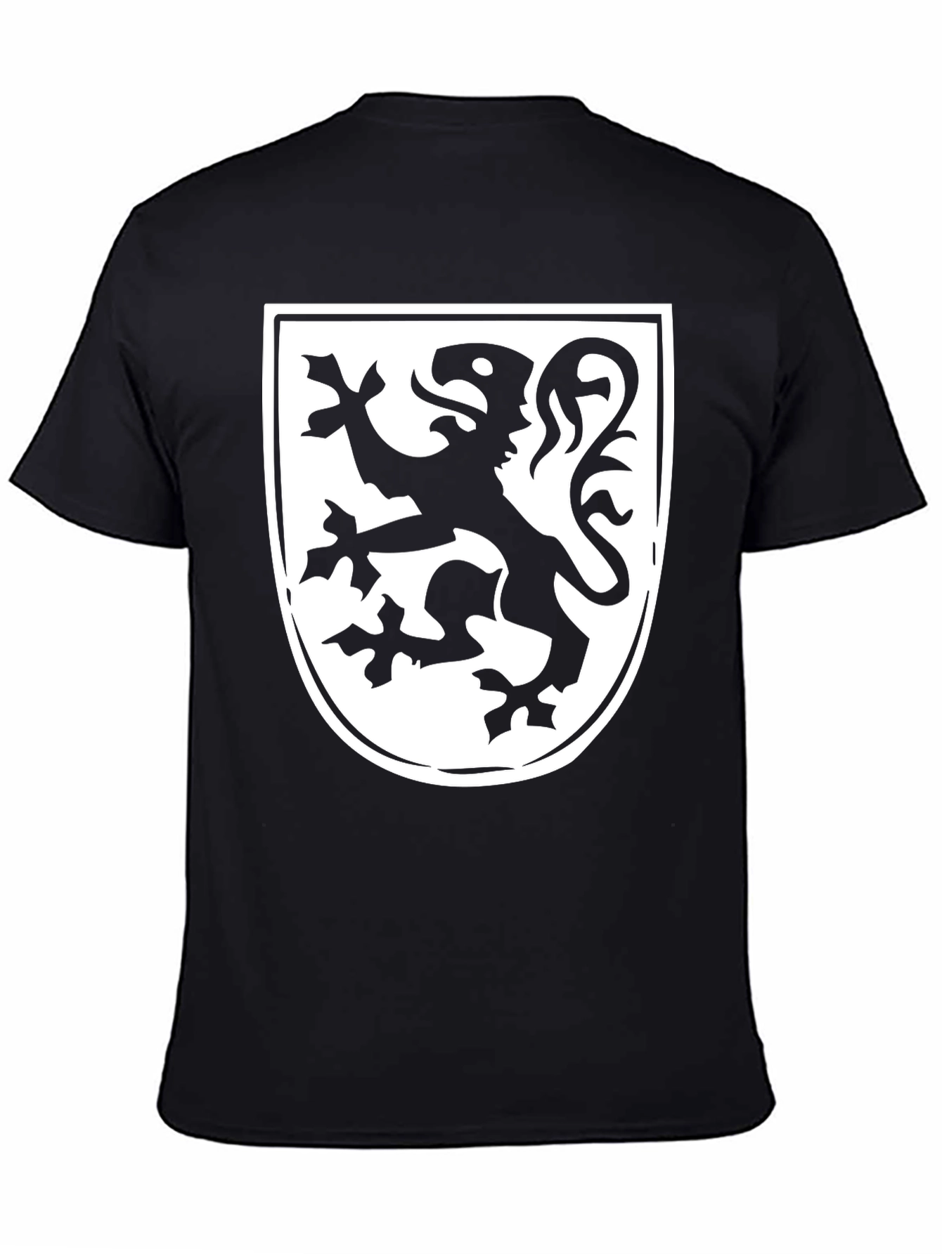 Black T-Shirt with Heraldic Lion Shield