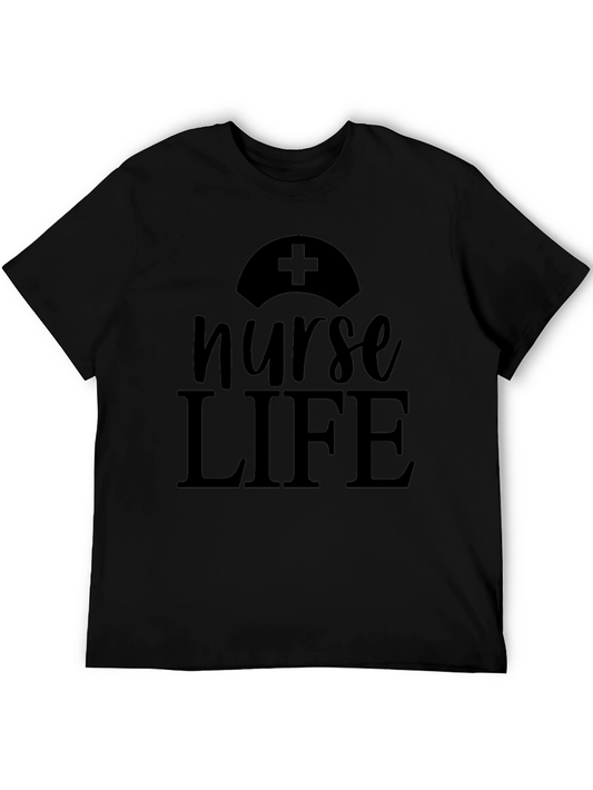 Nurse Life Graphic Tee - Black Cotton Comfort