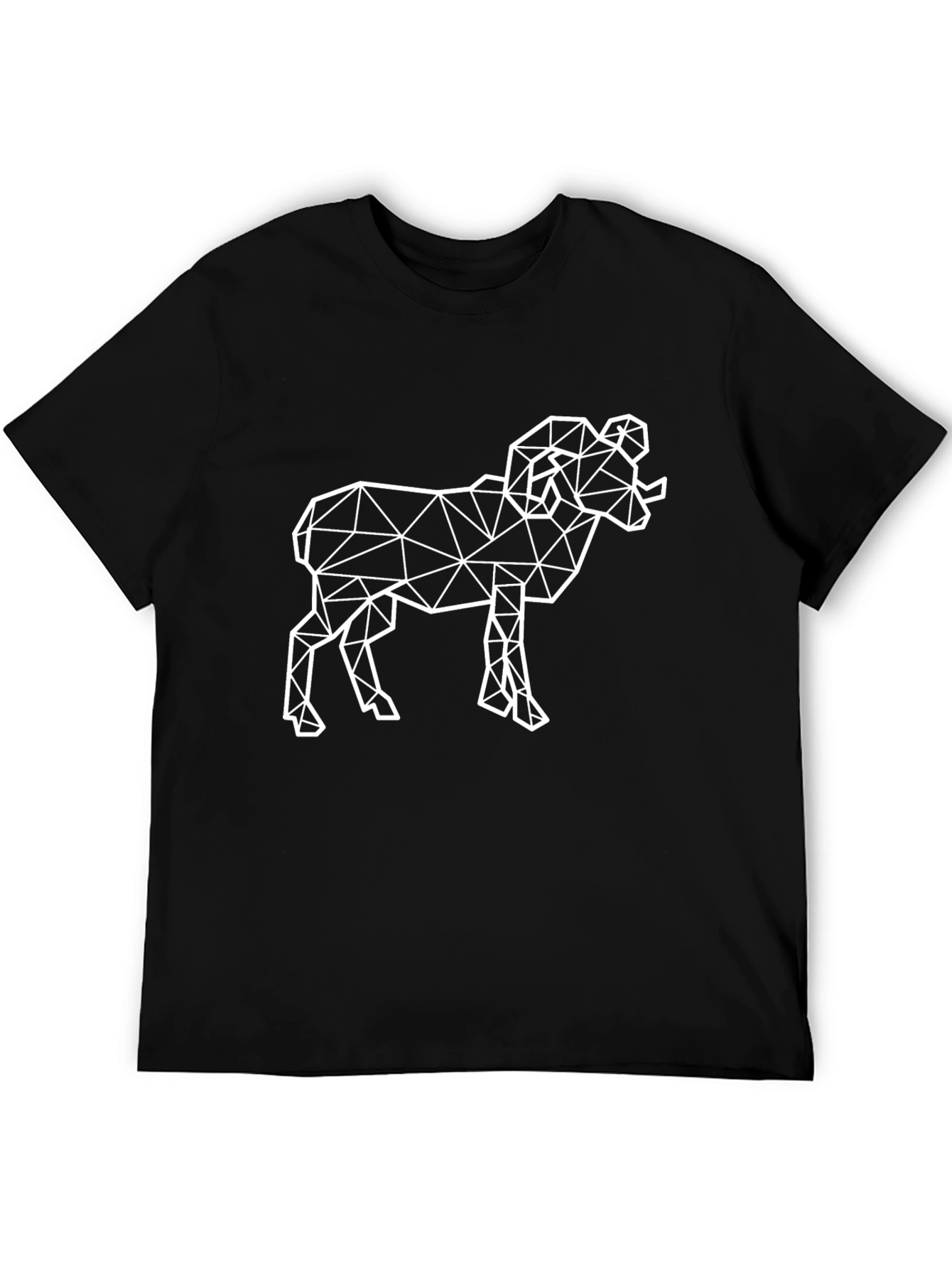 Geometric Ram Graphic Tee - Black