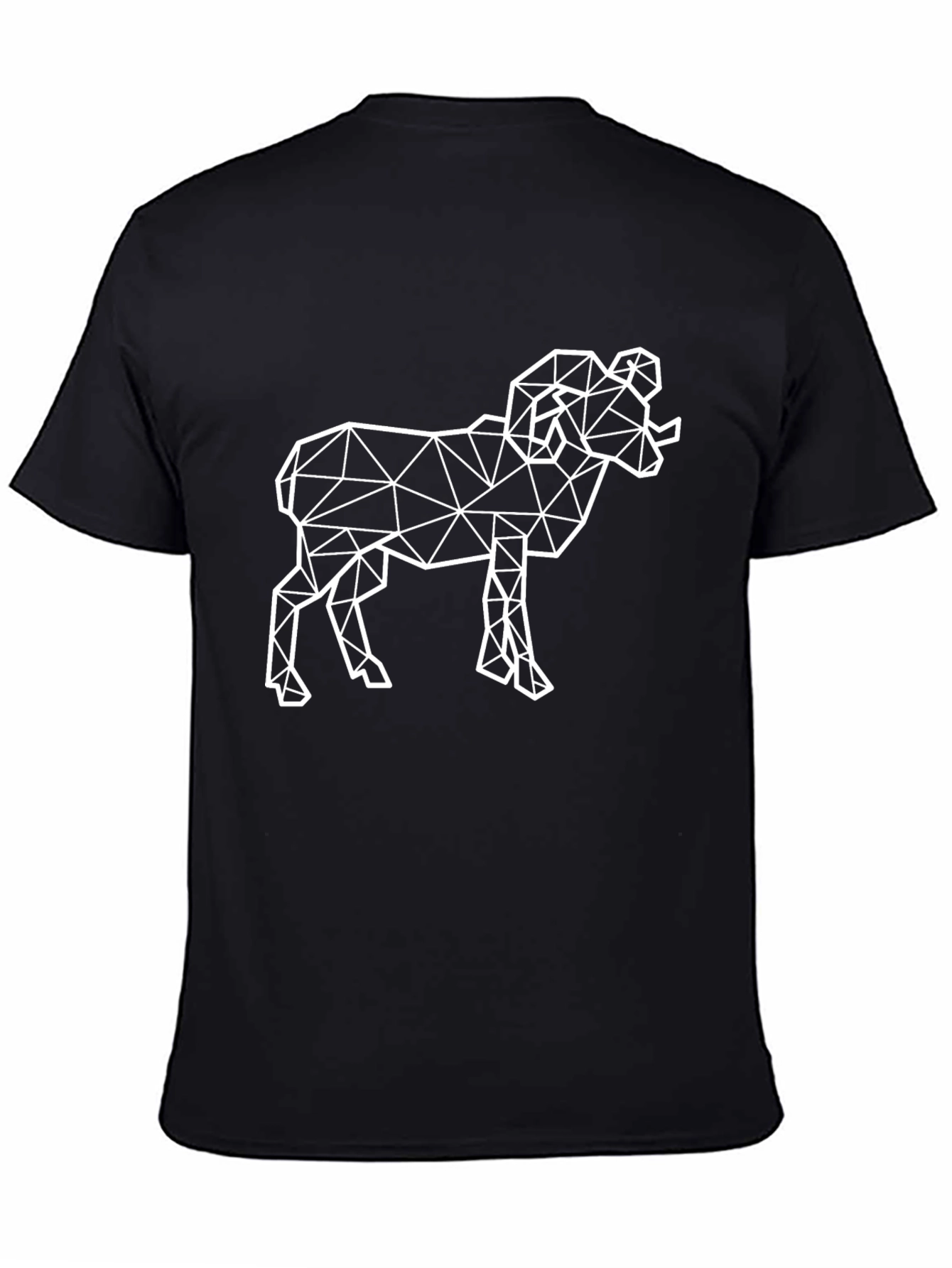 Geometric Ram Graphic Tee - Black