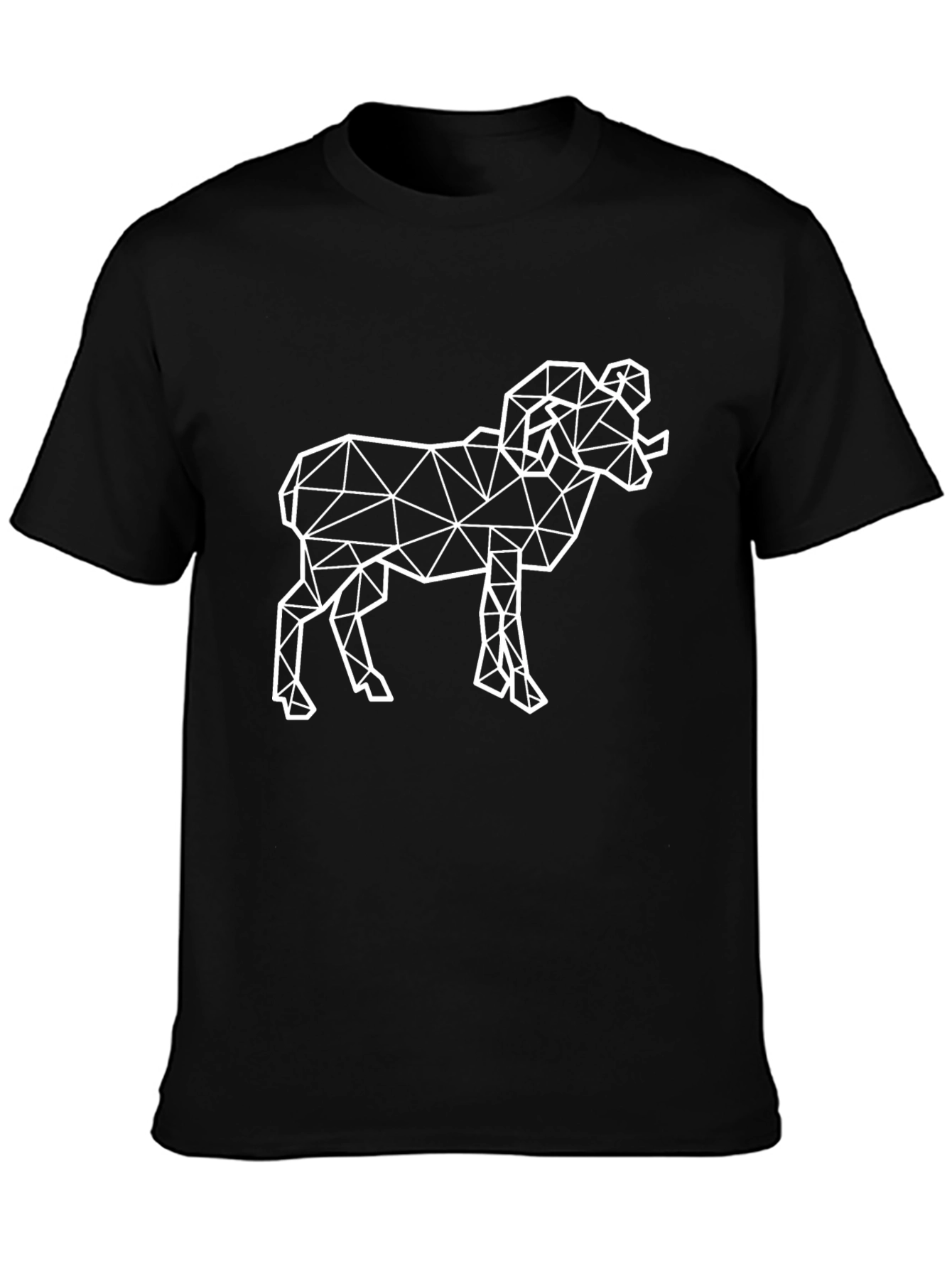 Geometric Ram Graphic Tee - Black