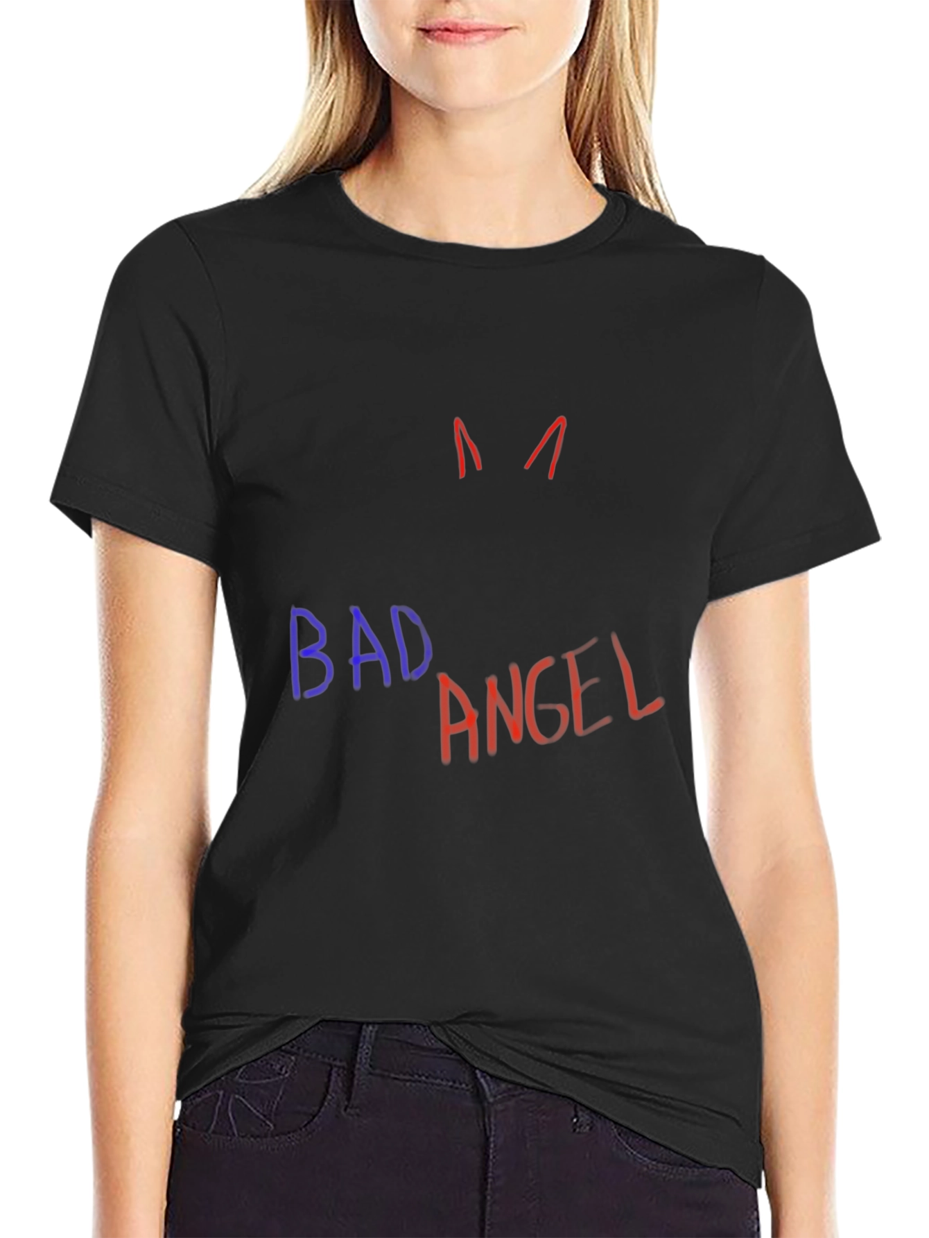 Bad Angel Graphic Black T-Shirt