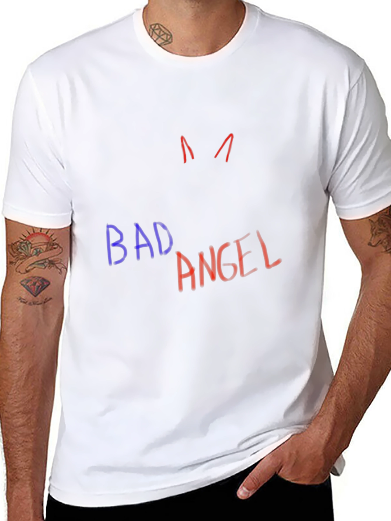 Bad Angel Graphic Black T-Shirt