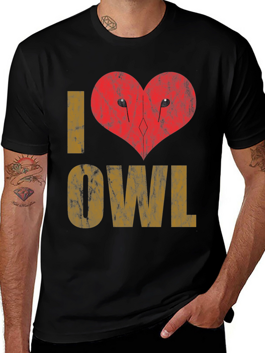 I Love Owl T-Shirt Graphic Tee
