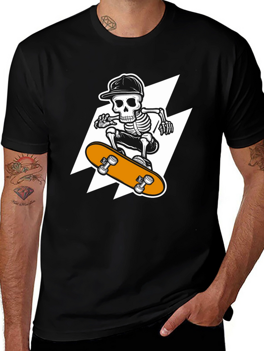 Skeleton Skateboard T-Shirt - Cool Graphic Tee