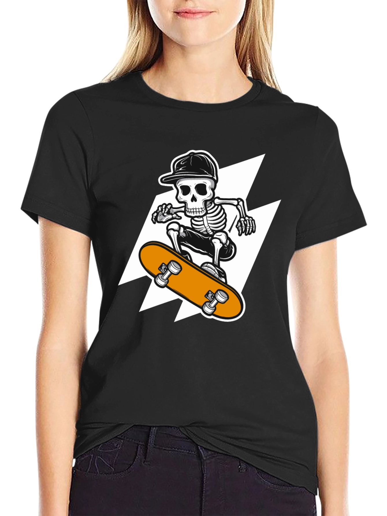 Skeleton Skateboard T-Shirt - Cool Graphic Tee